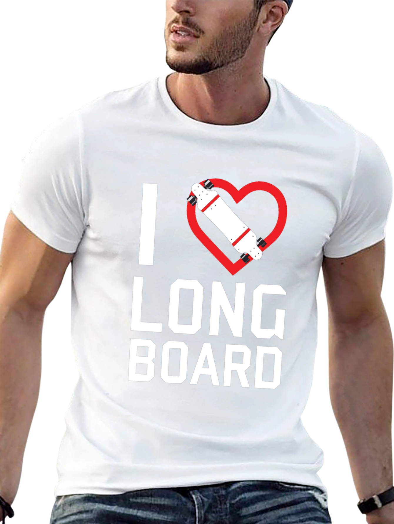 I Heart Longboard Graphic T-Shirt