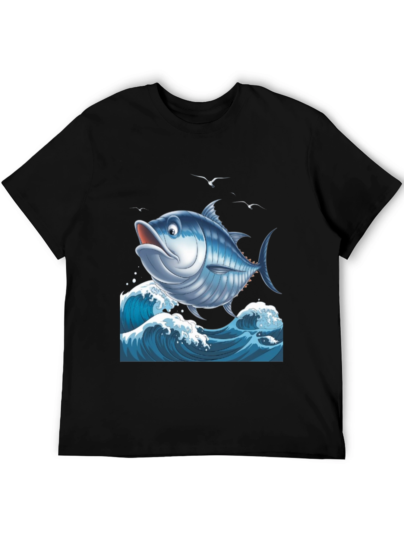 Cartoon Tuna Fish Graphic T-Shirt