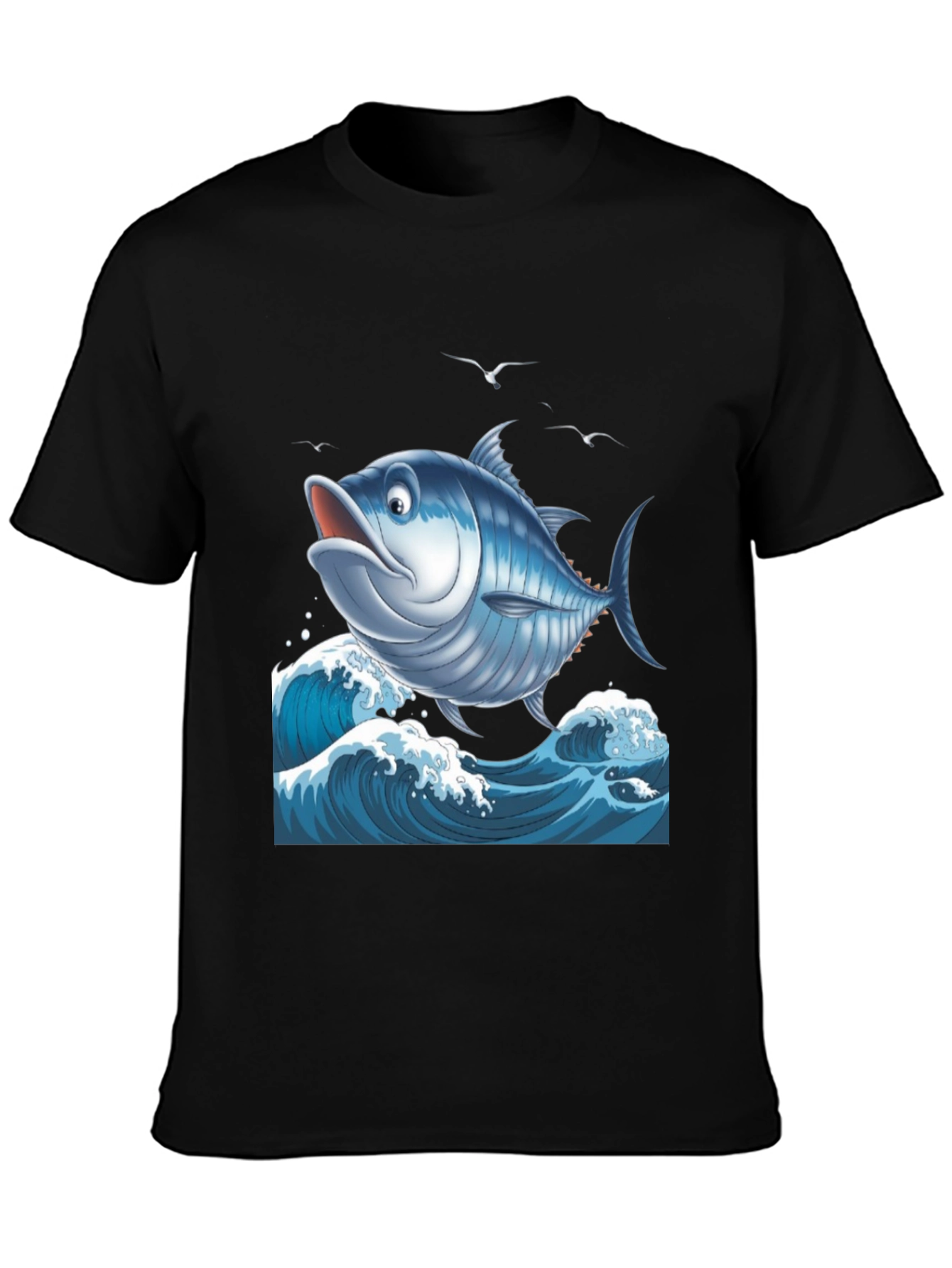 Cartoon Tuna Fish Graphic T-Shirt