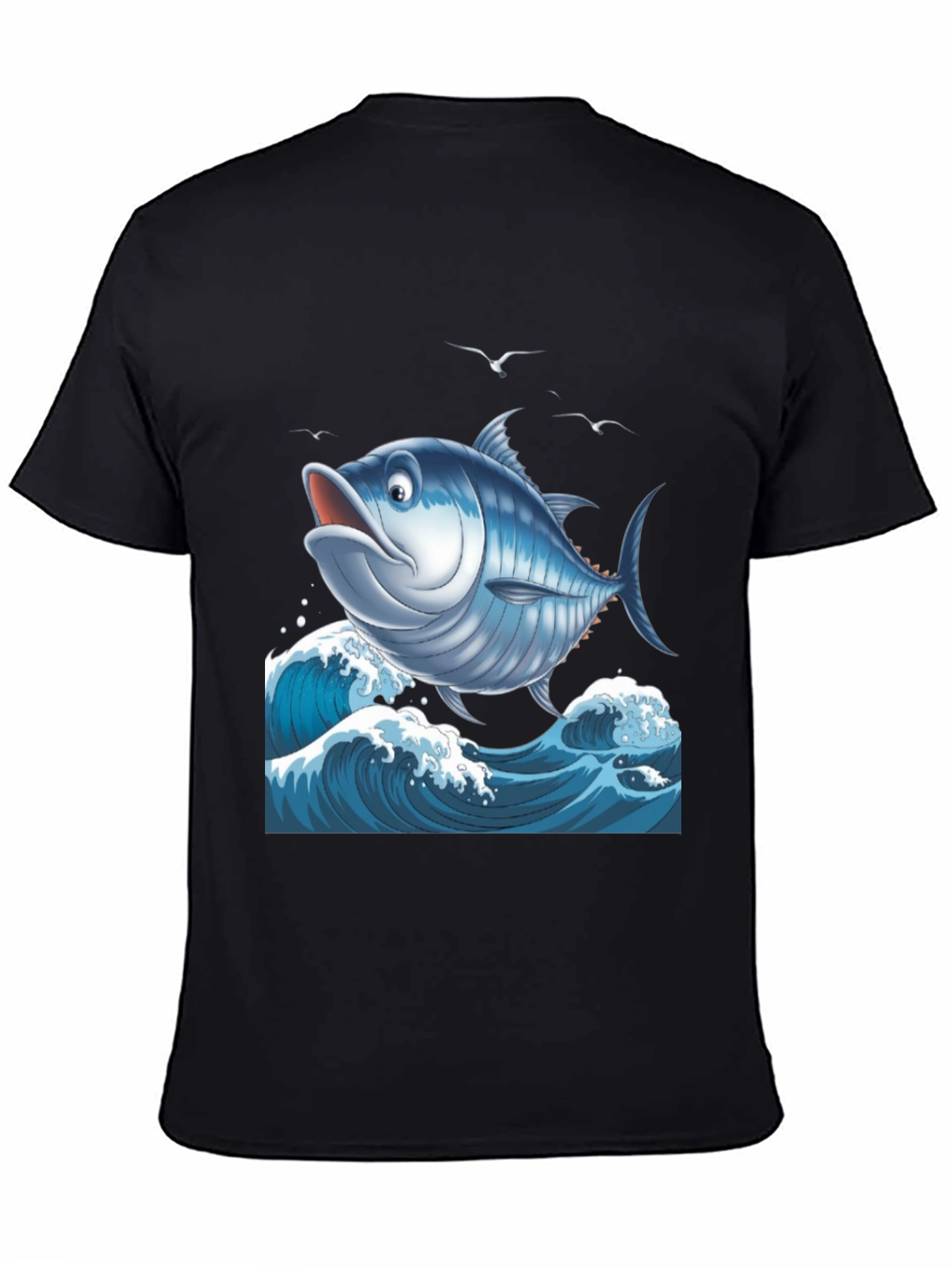 Cartoon Tuna Fish Graphic T-Shirt