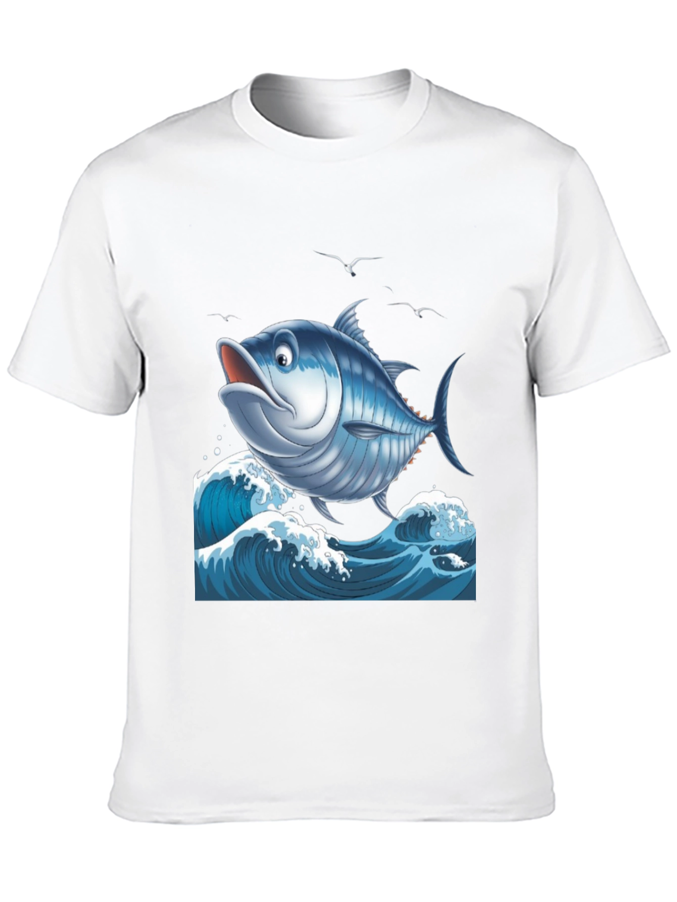 Cartoon Tuna Fish Graphic T-Shirt