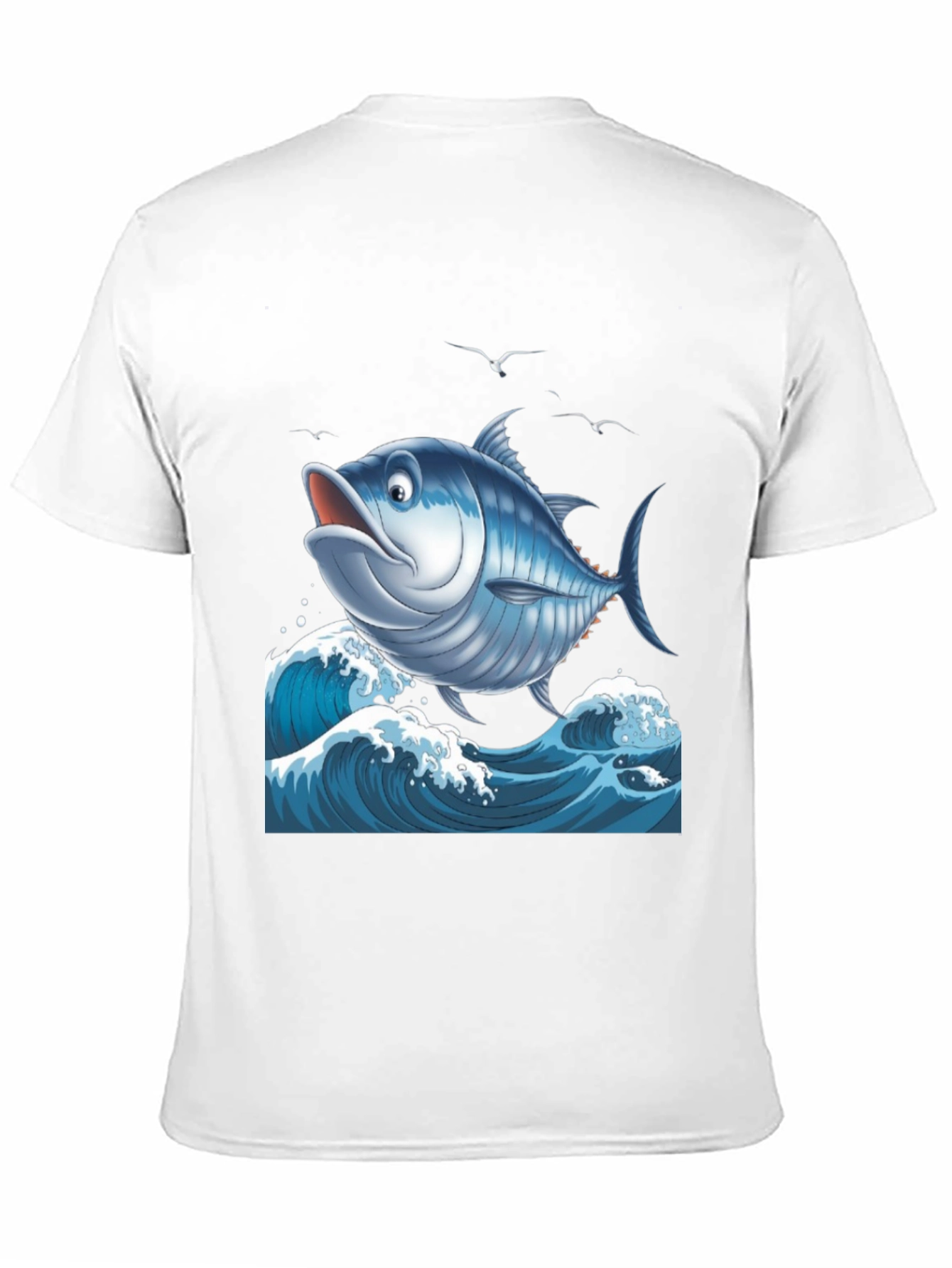 Cartoon Tuna Fish Graphic T-Shirt