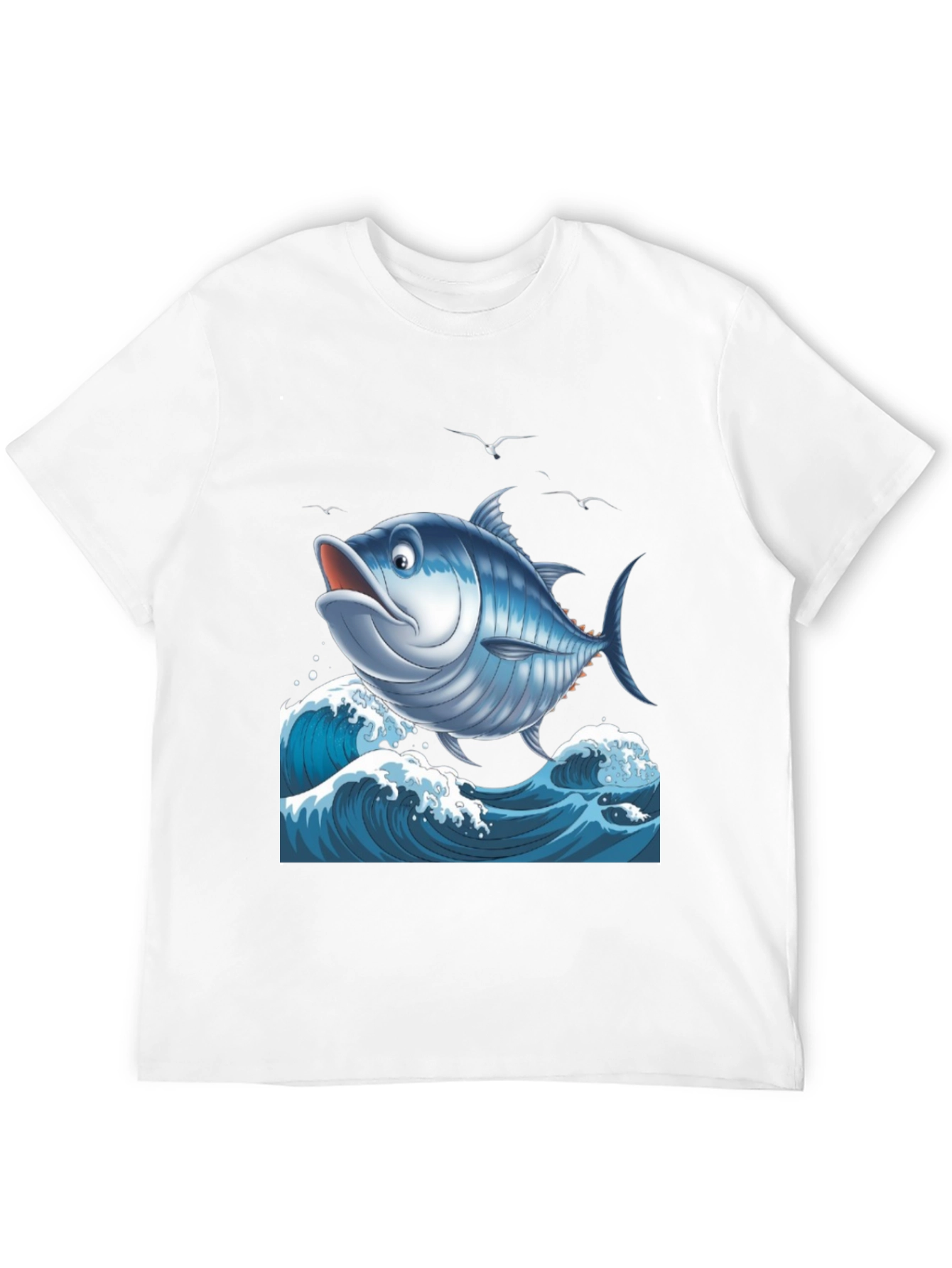 Cartoon Tuna Fish Graphic T-Shirt