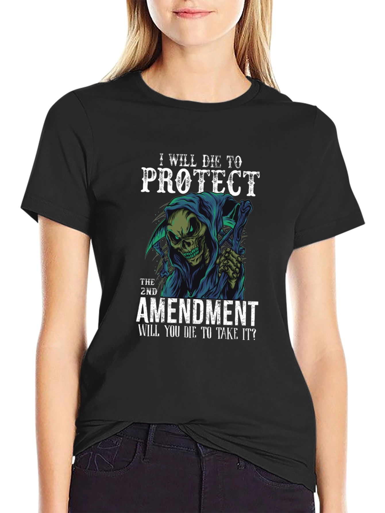 2nd Amendment Protect Die Grim Reaper T-Shirt