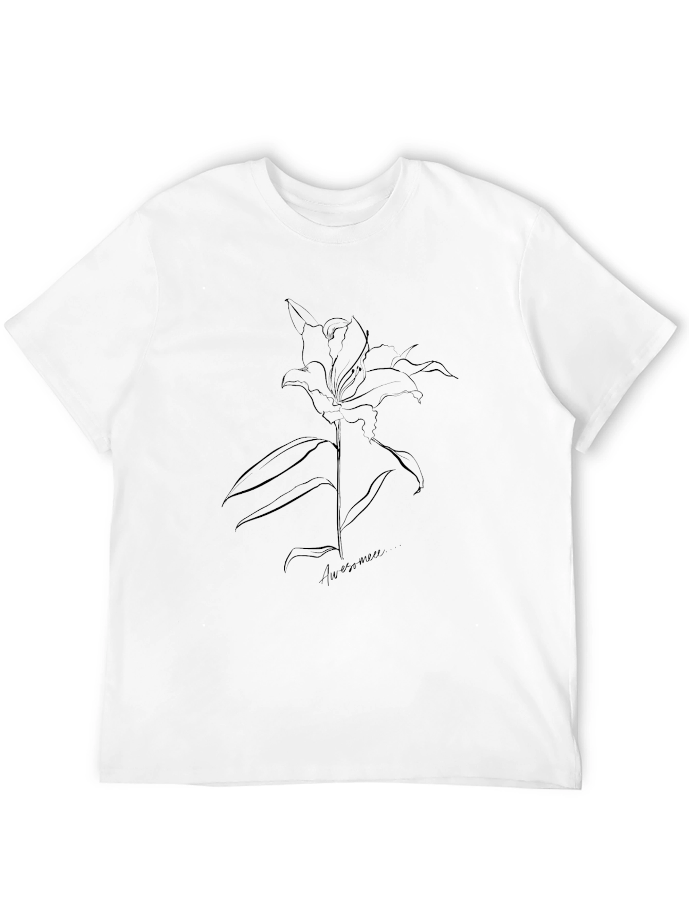 Elegant Black Lily Graphic T-Shirt - Awesome Design