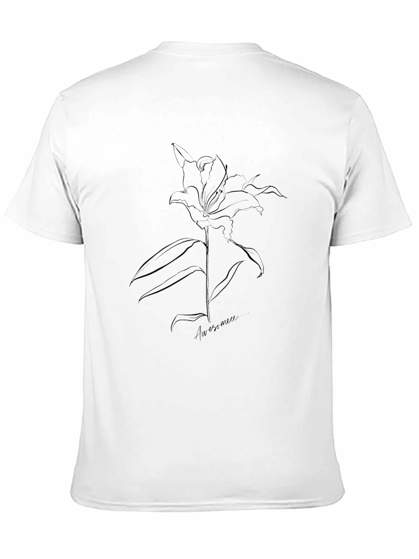 Elegant Black Lily Graphic T-Shirt - Awesome Design