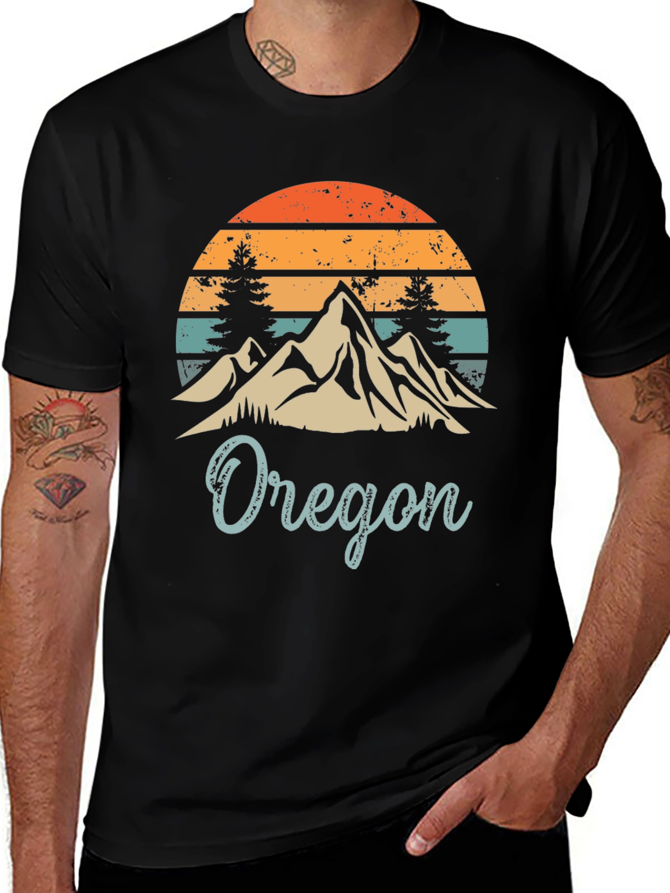 Oregon Mountain Sunset Graphic Tee
