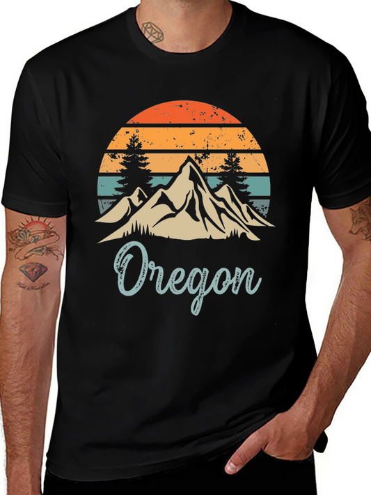 Oregon Mountain Sunset Graphic Tee
