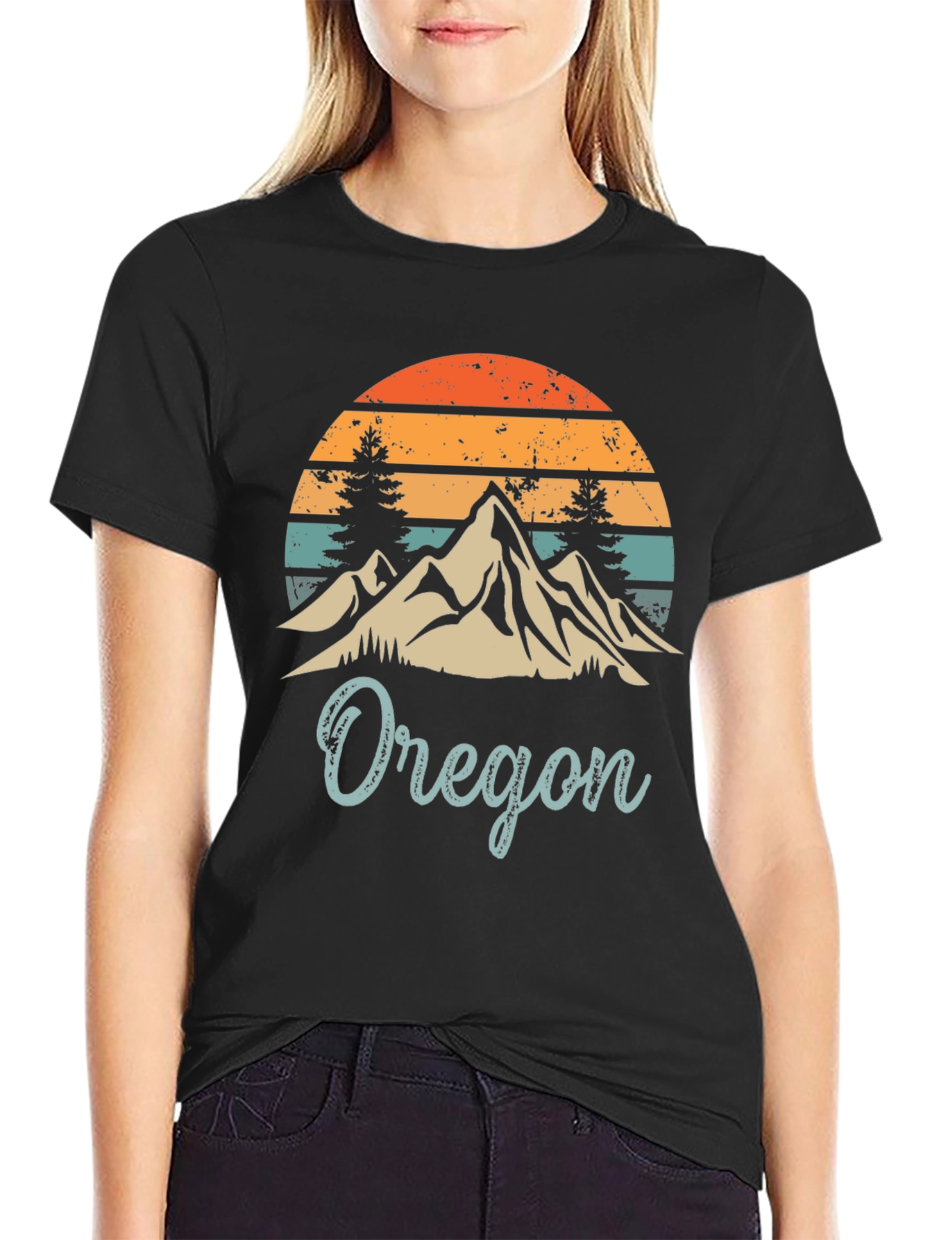 Oregon Mountain Sunset Graphic Tee