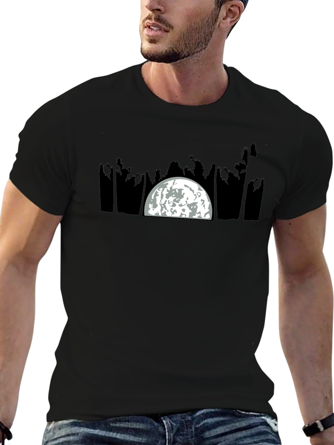 Moonlit Palm Tree Graphic Tee