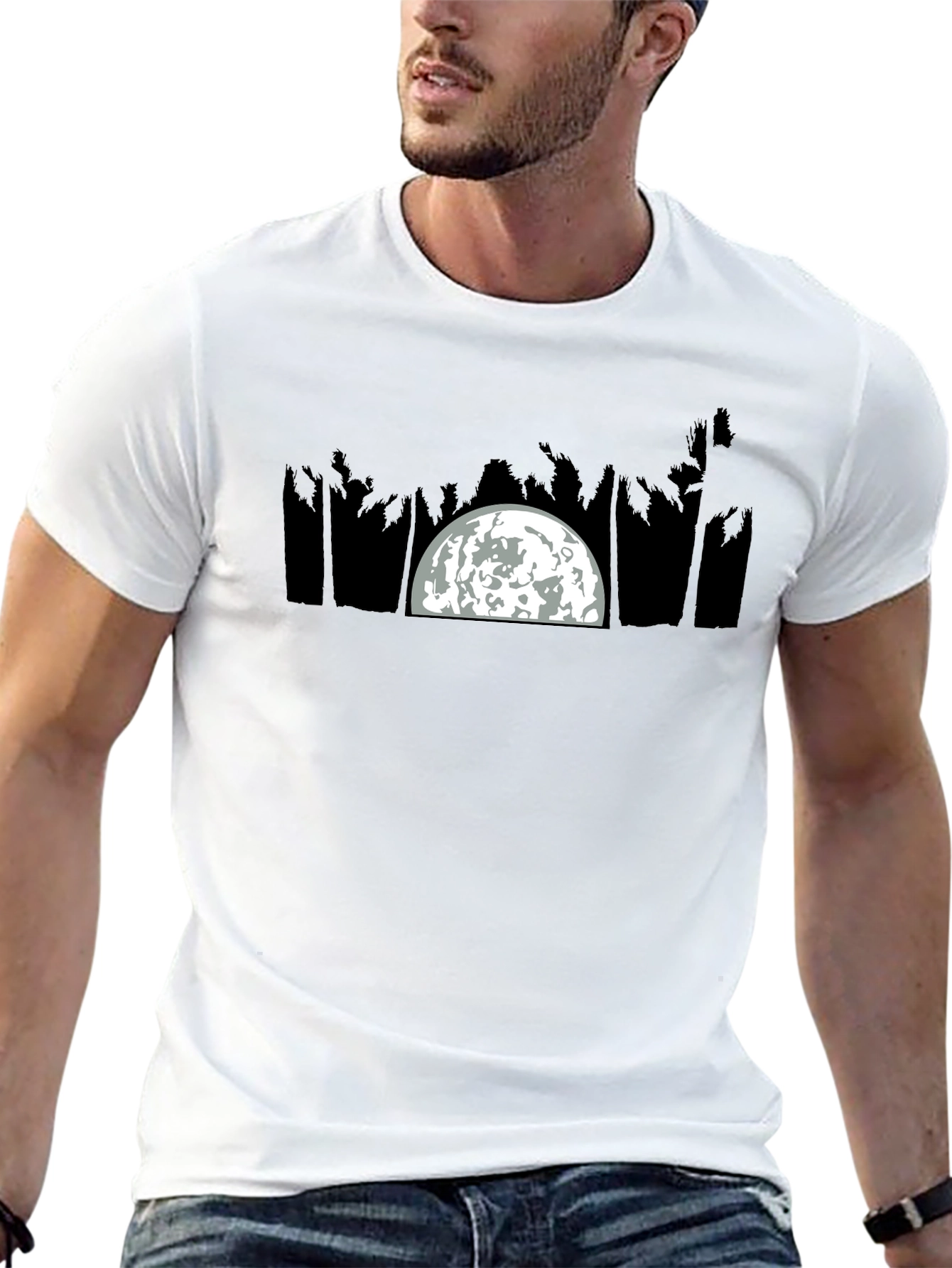 Moonlit Palm Tree Graphic Tee