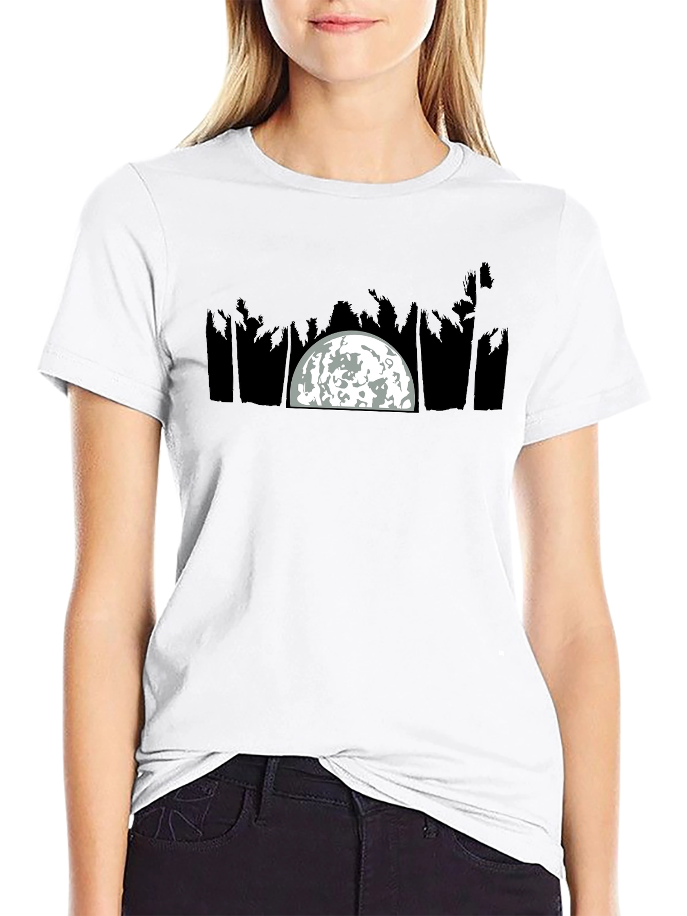 Moonlit Palm Tree Graphic Tee