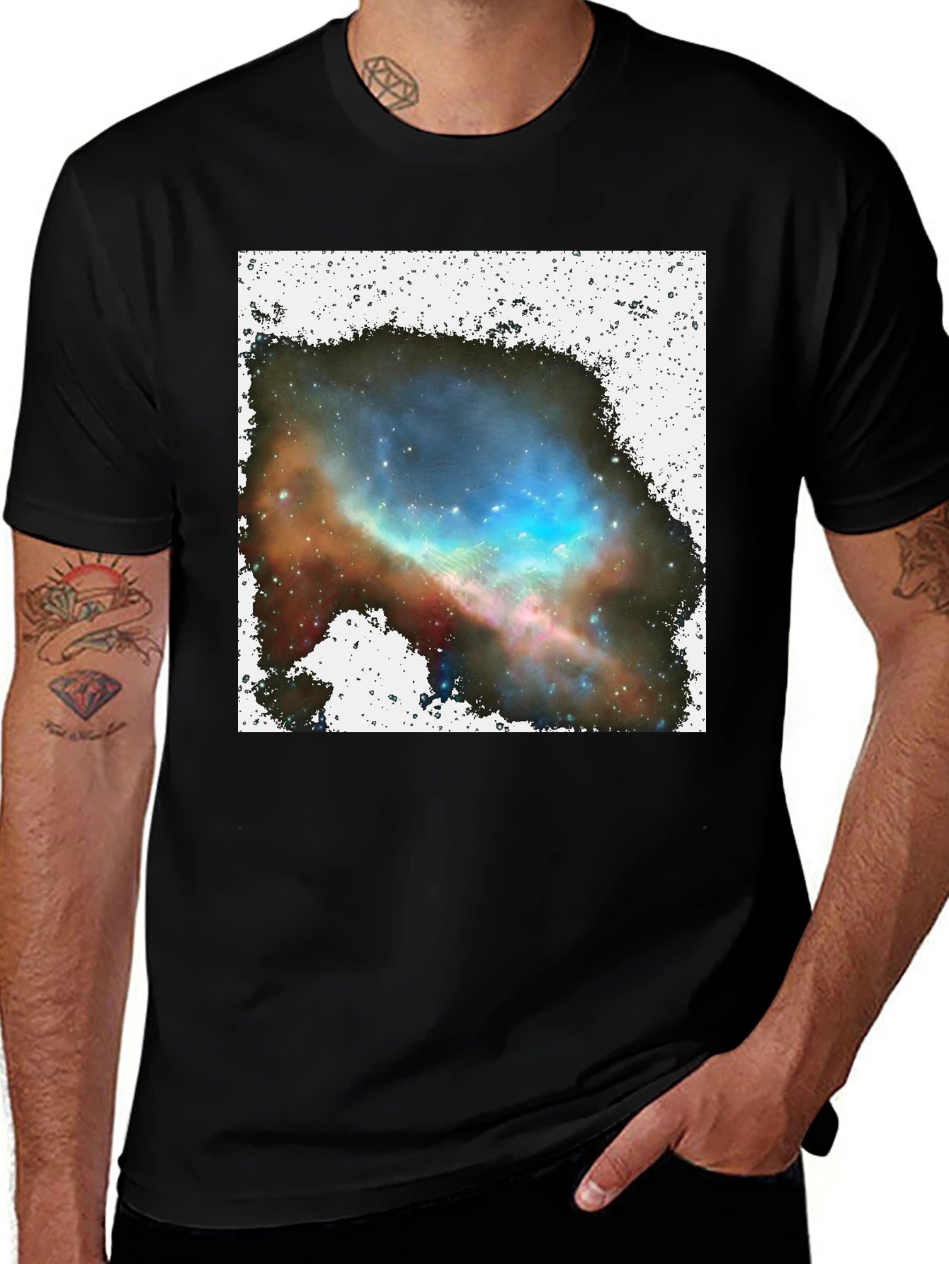 Nebula Print Black T-Shirt