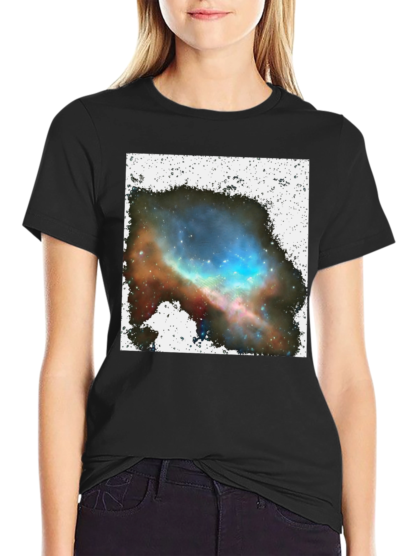 Nebula Print Black T-Shirt