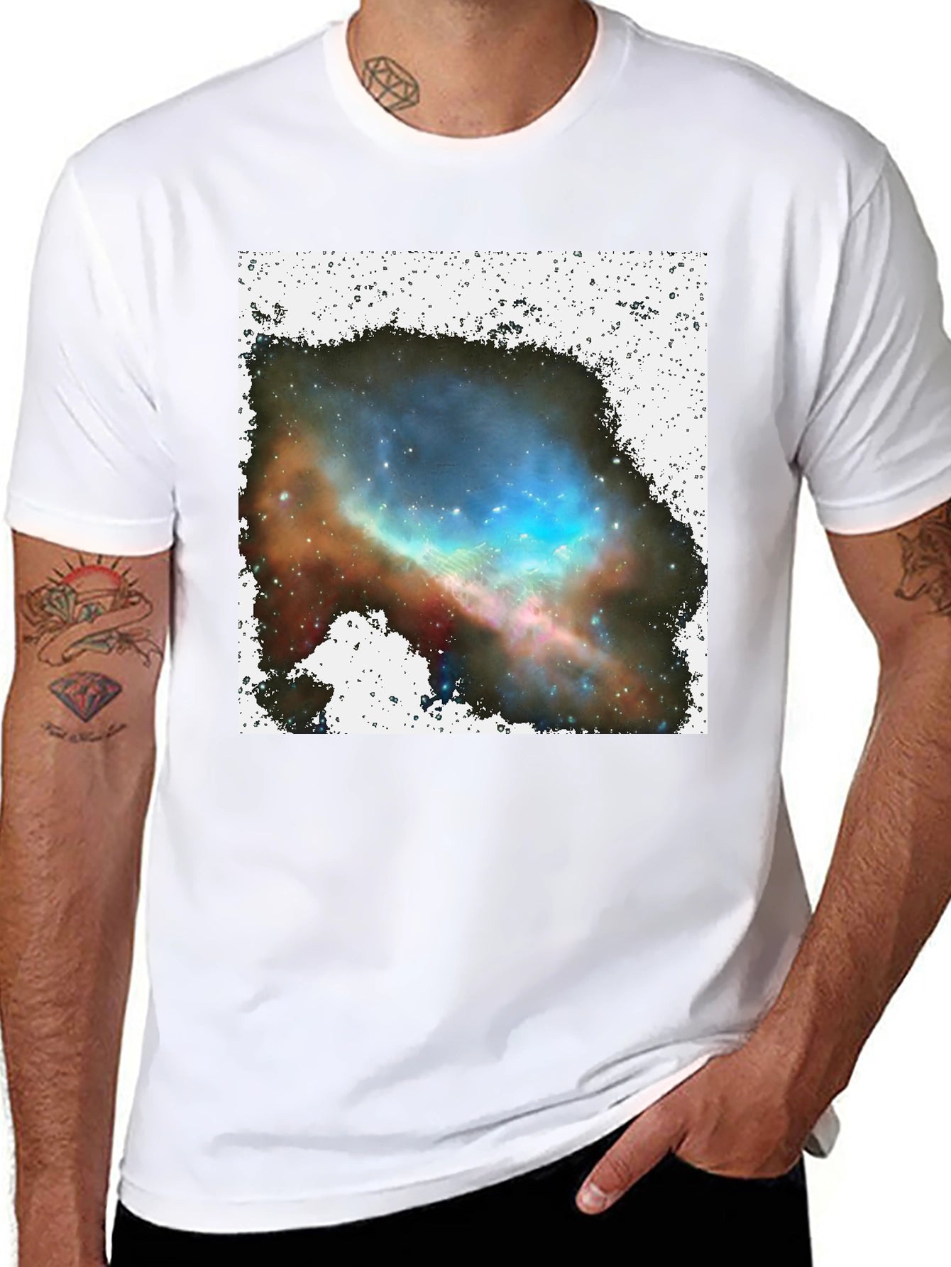 Nebula Print Black T-Shirt