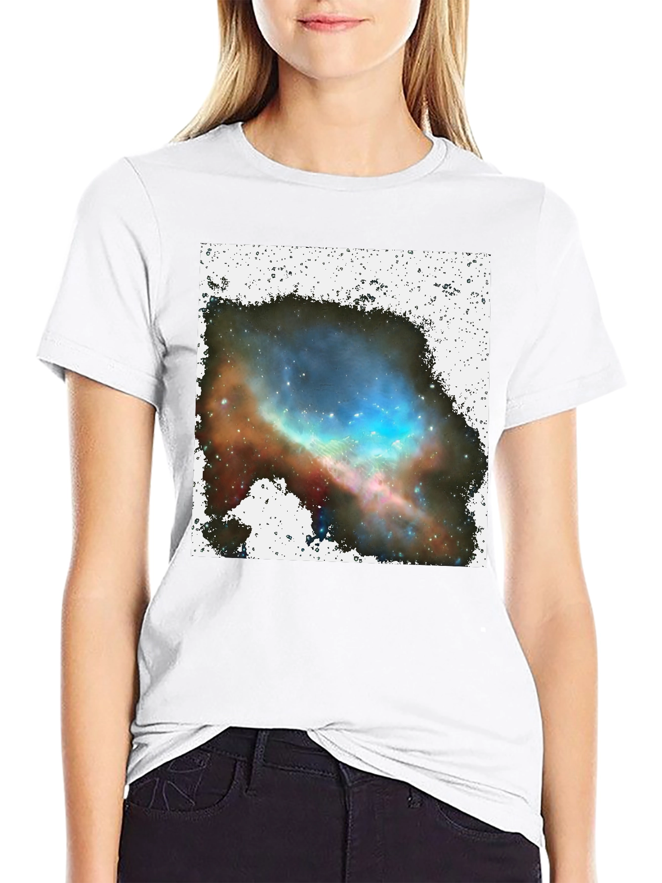 Nebula Print Black T-Shirt