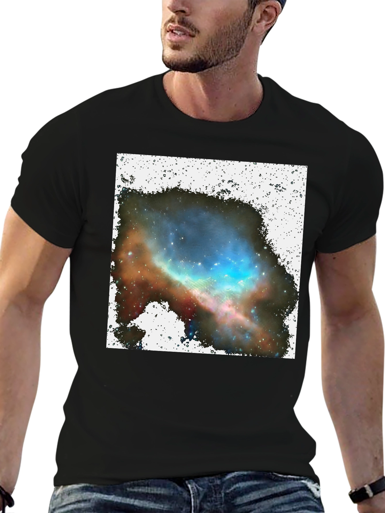 Nebula Print Black T-Shirt
