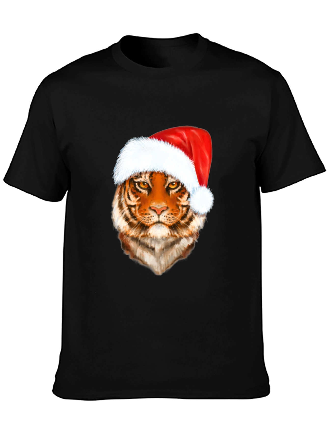 Tiger in Santa Hat Graphic Tee - Holiday Style