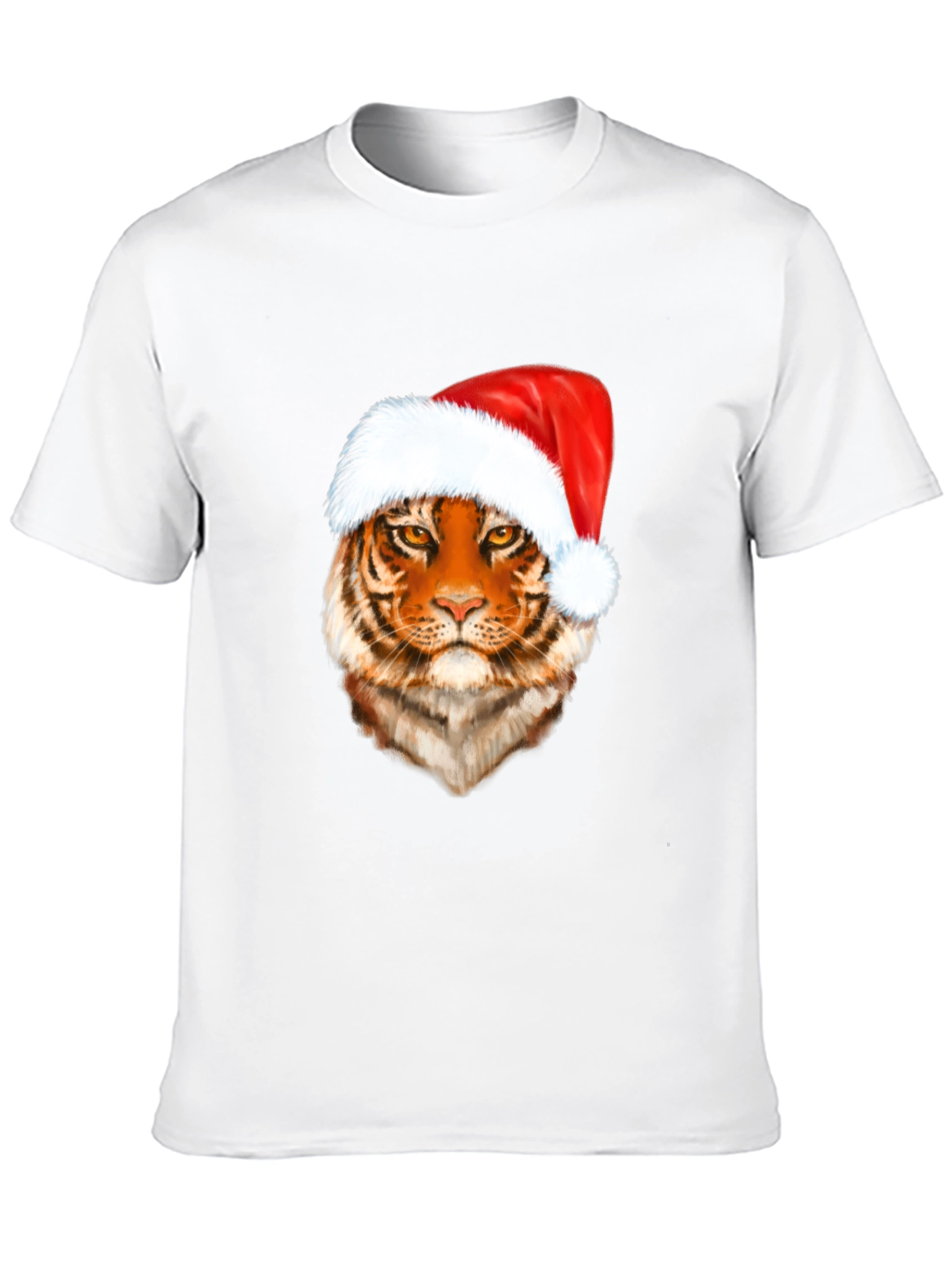 Tiger in Santa Hat Graphic Tee - Holiday Style