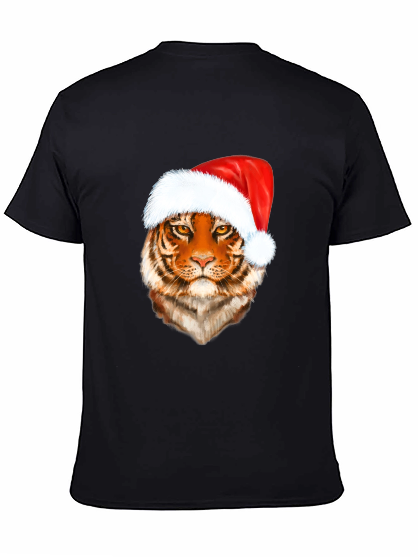 Tiger in Santa Hat Graphic Tee - Holiday Style