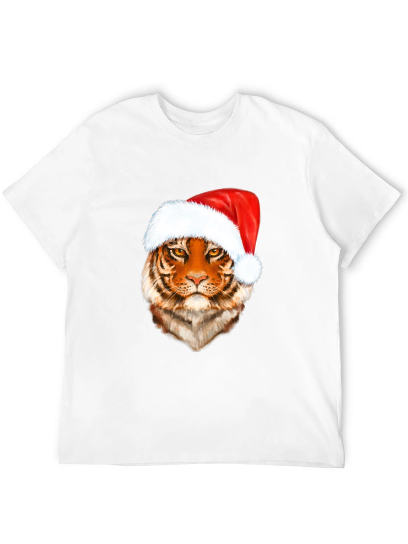 Tiger in Santa Hat Graphic Tee - Holiday Style