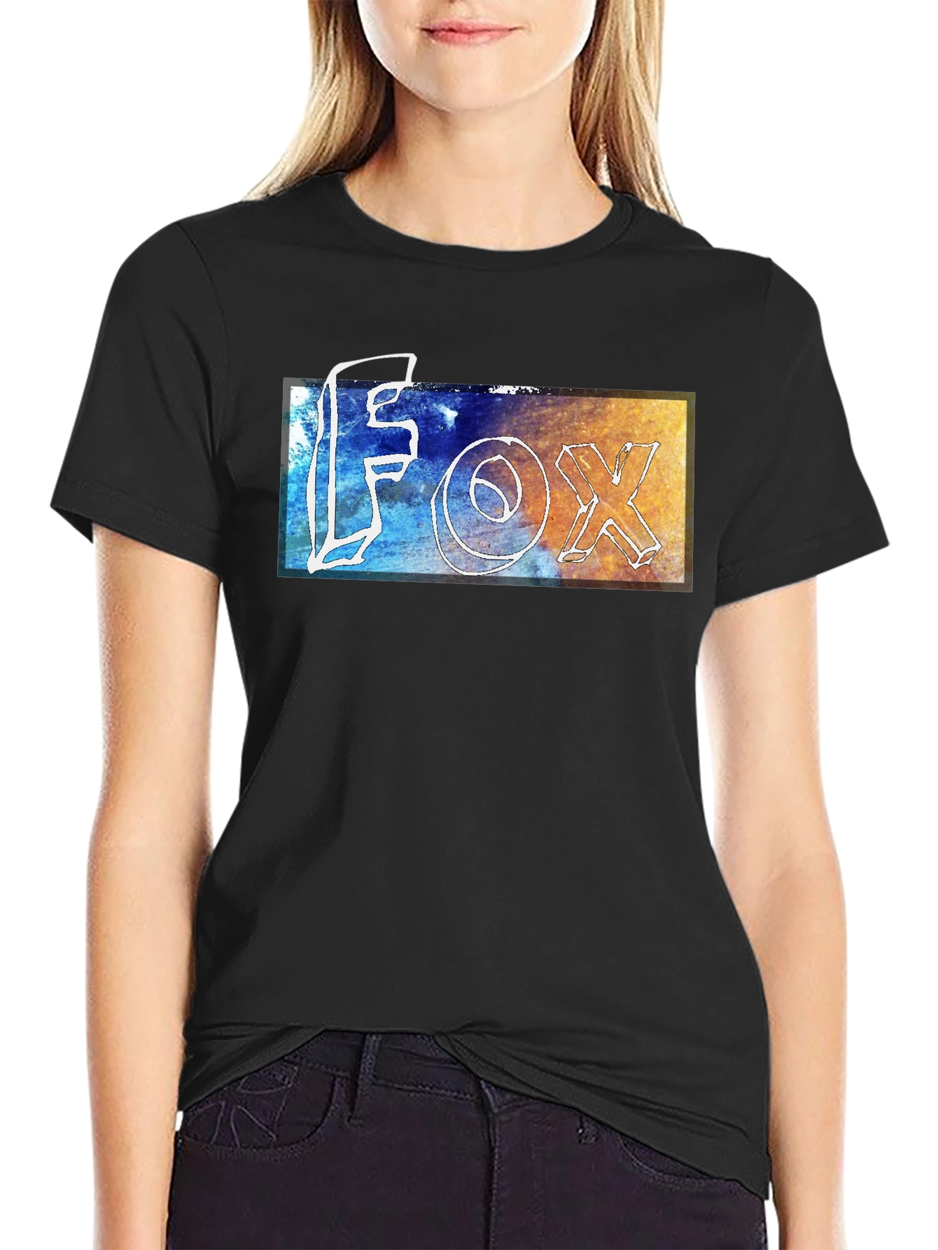Modern FOX Graphic Tee - Stylish Mens Black T-Shirt