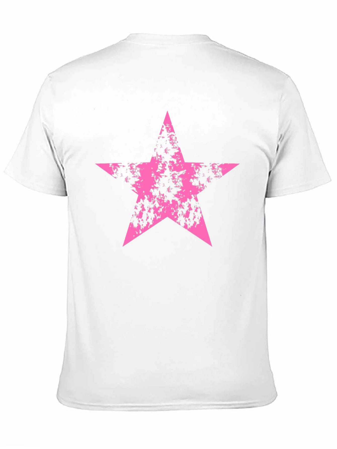 Pink Grunge Star Graphic Black T-Shirt