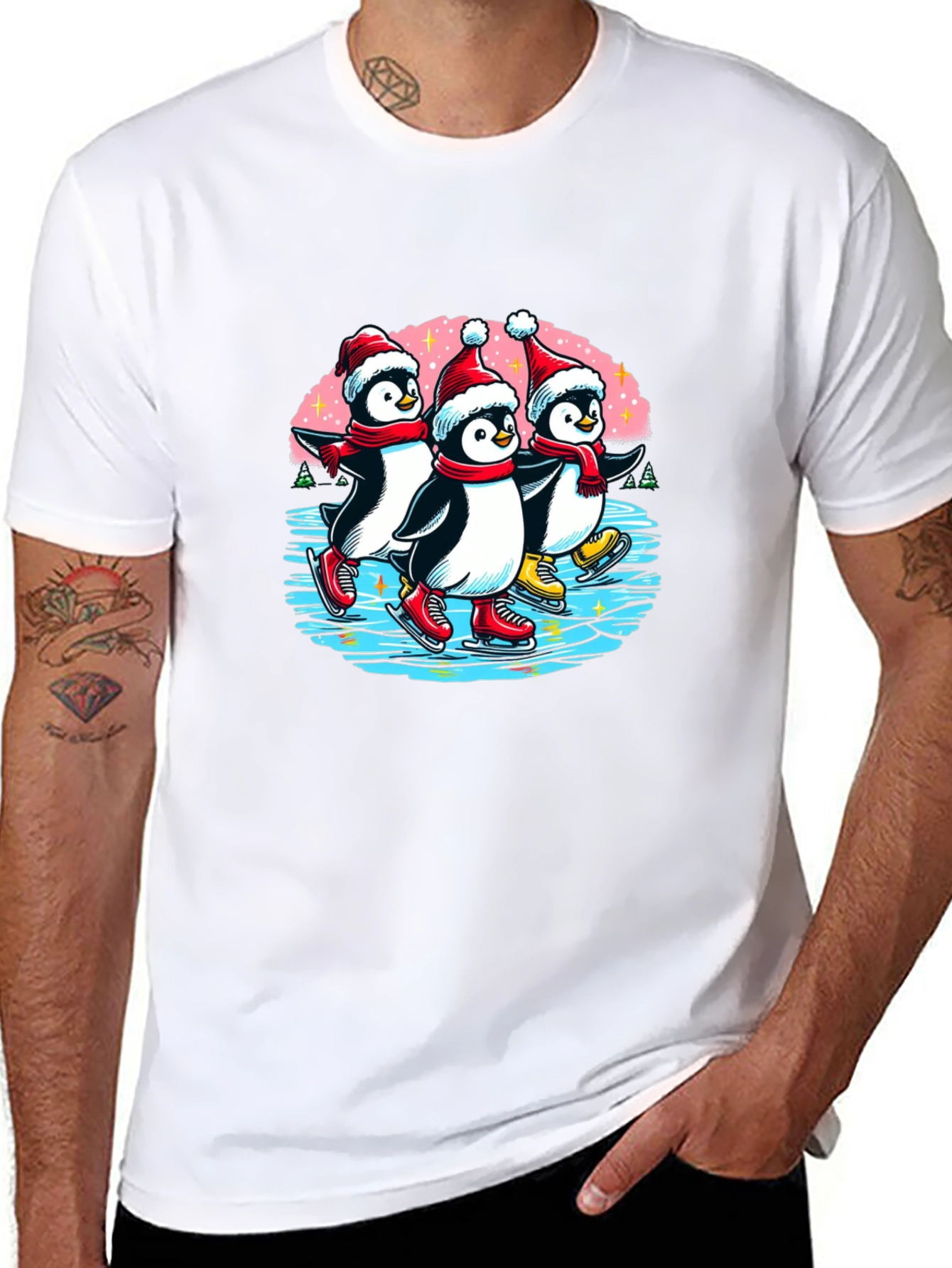 Penguin Ice Skating Holiday T-Shirt