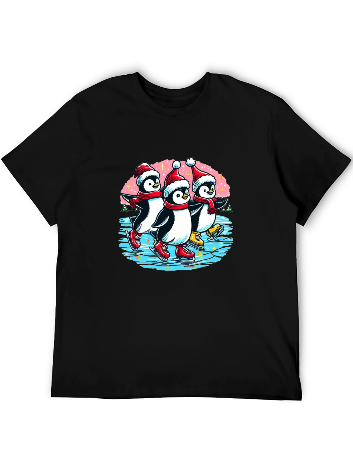 Penguin Ice Skating Holiday T-Shirt