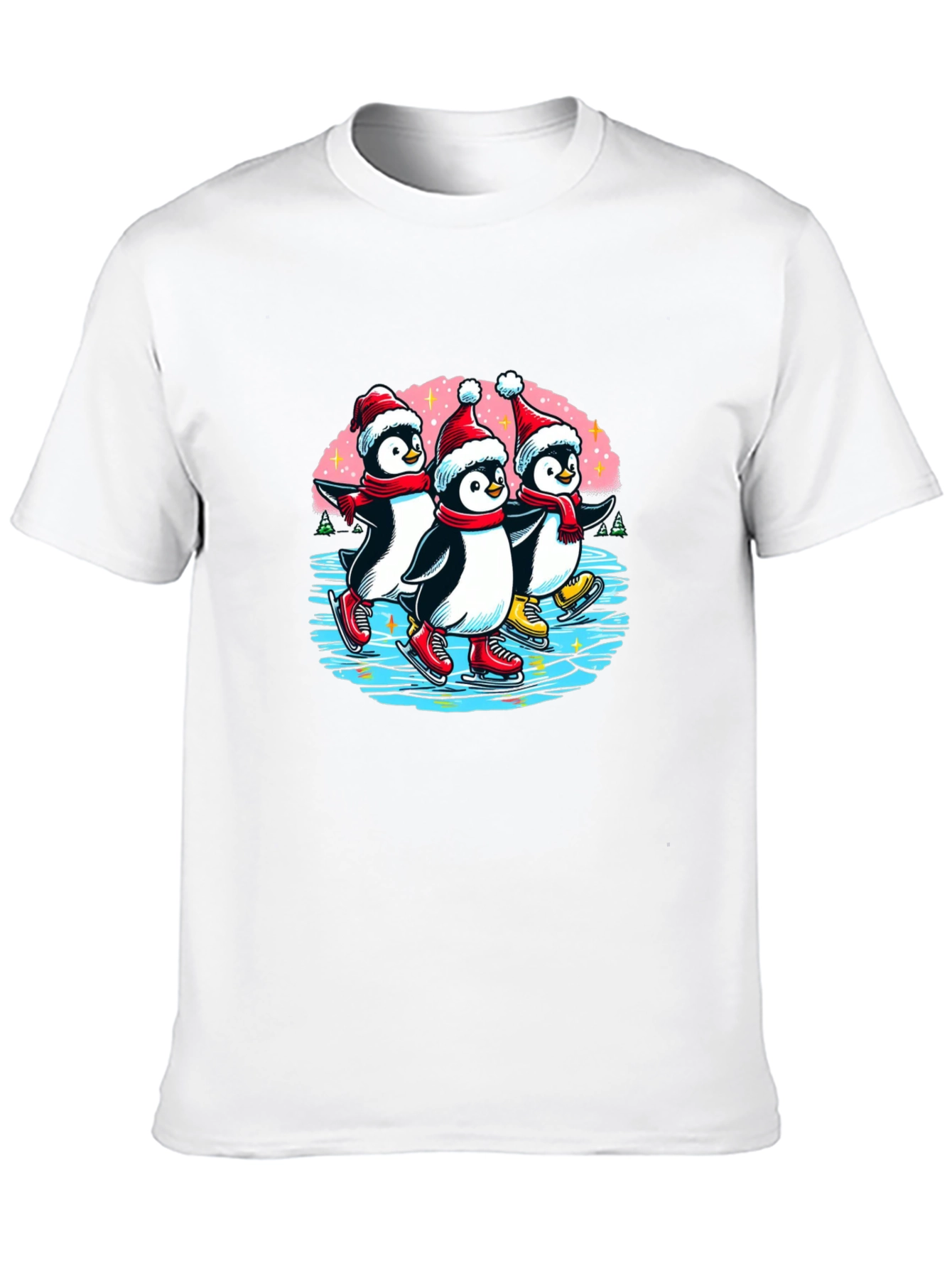 Penguin Ice Skating Holiday T-Shirt