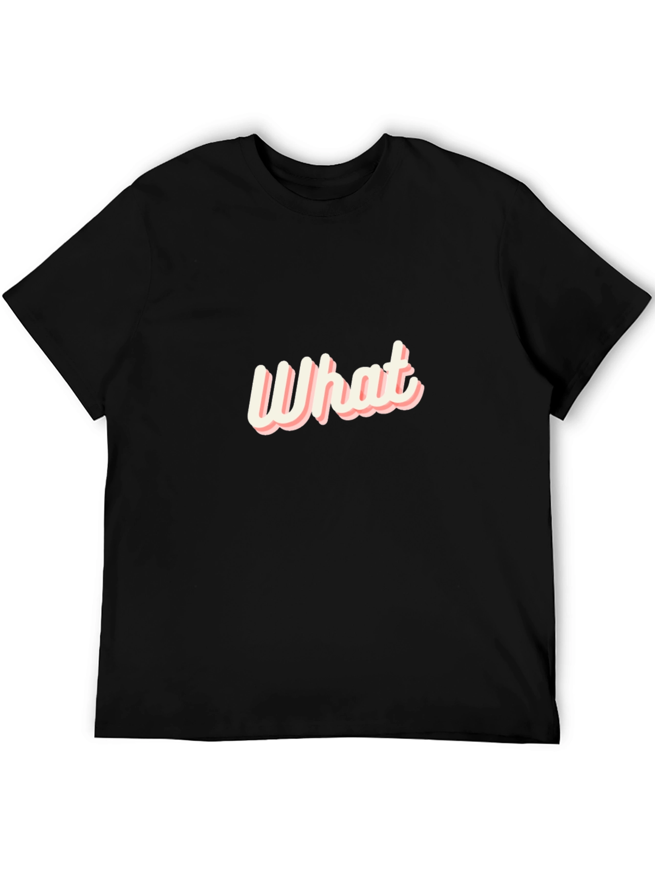 What Graphic Print Mens Black T-Shirt