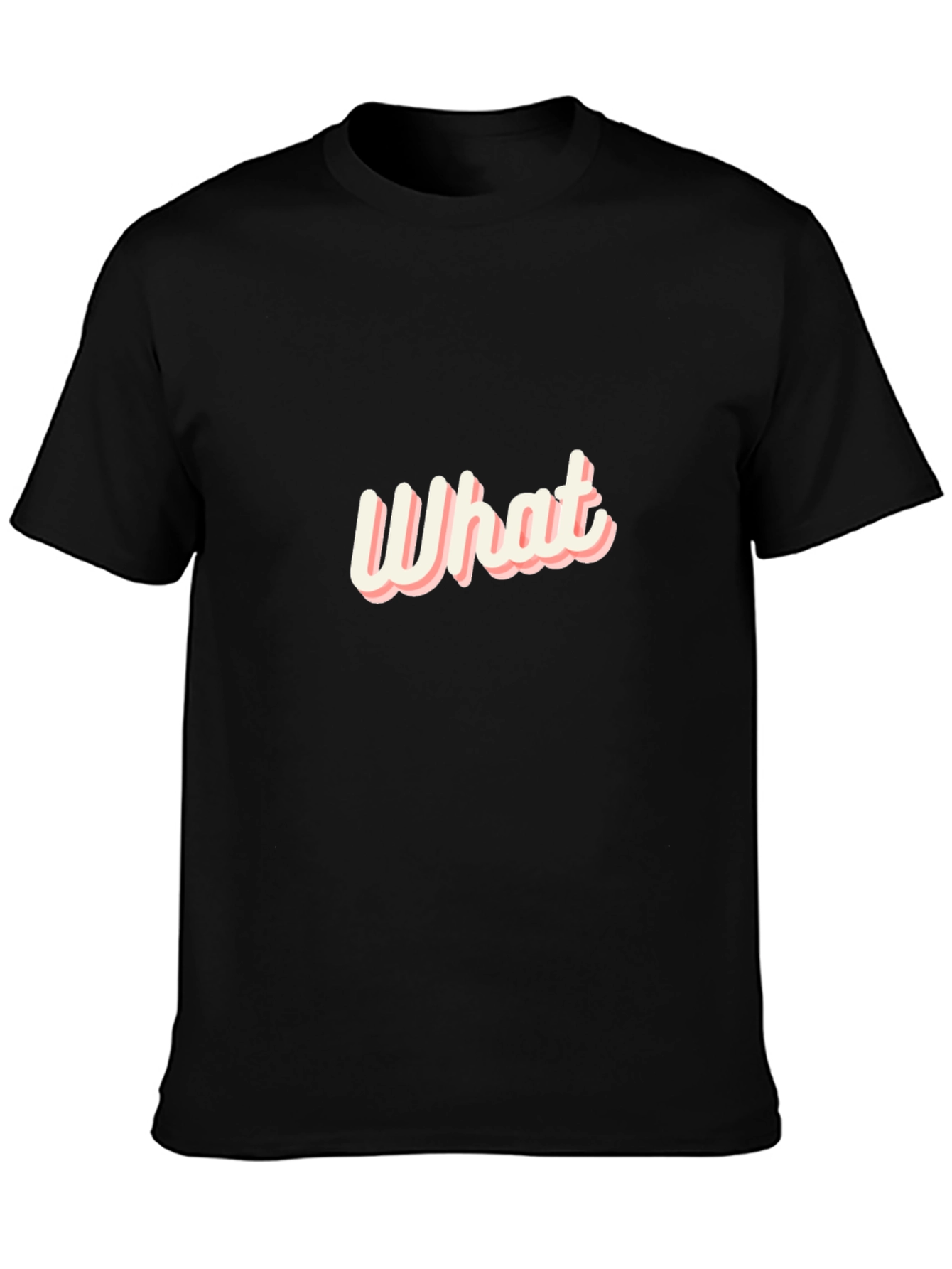 What Graphic Print Mens Black T-Shirt