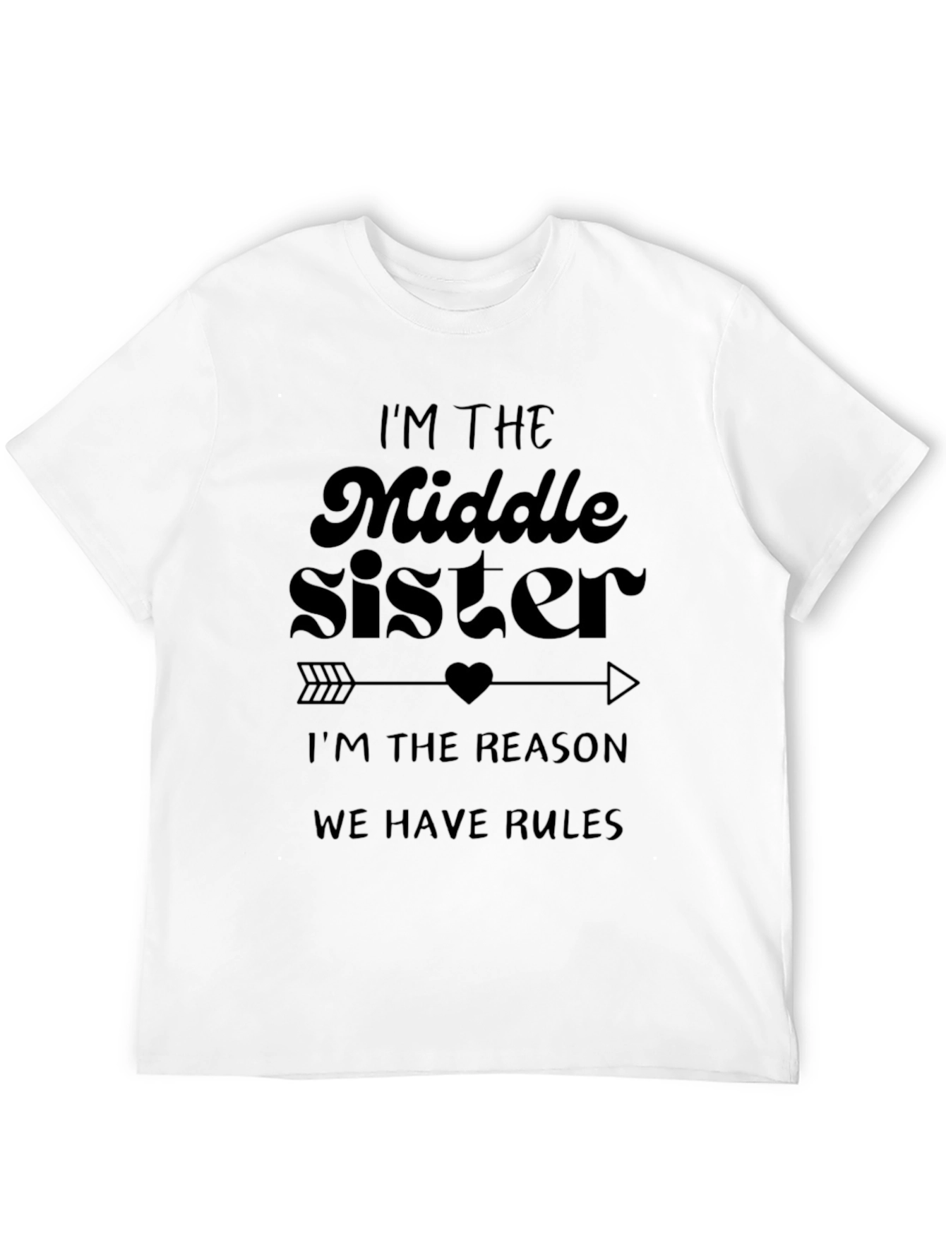 Middle Sister Rules Black T-Shirt