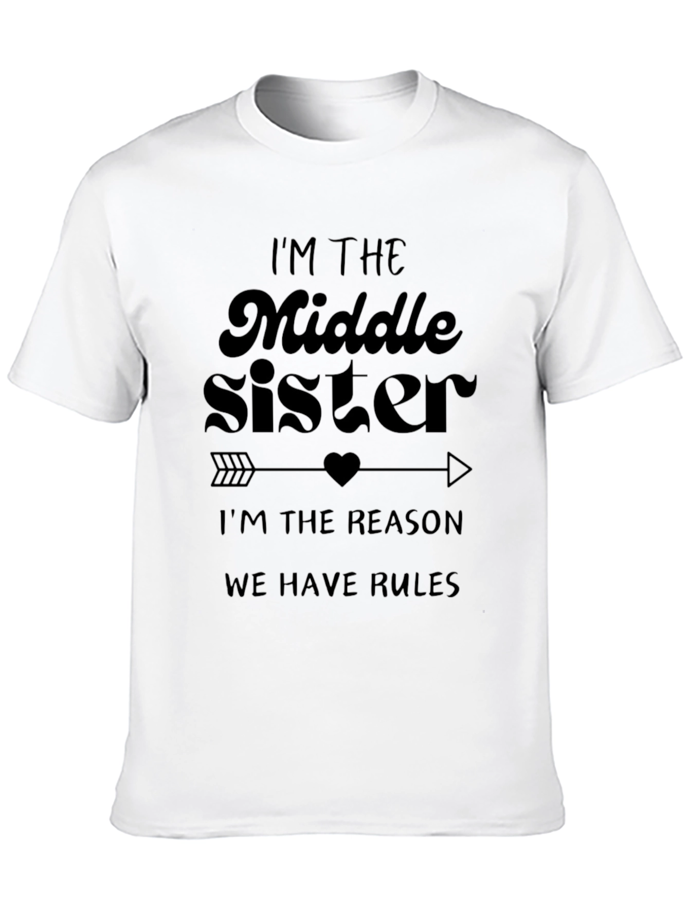 Middle Sister Rules Black T-Shirt