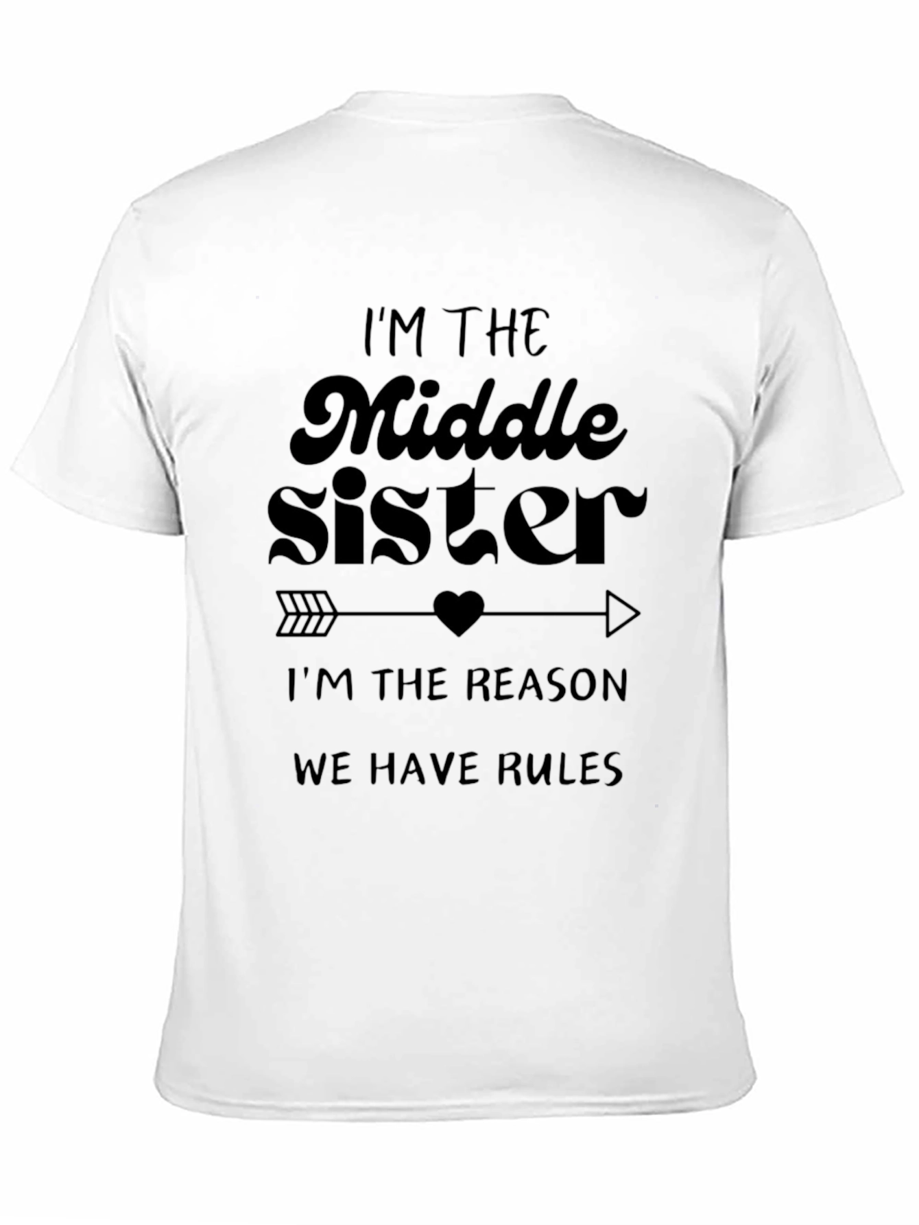 Middle Sister Rules Black T-Shirt