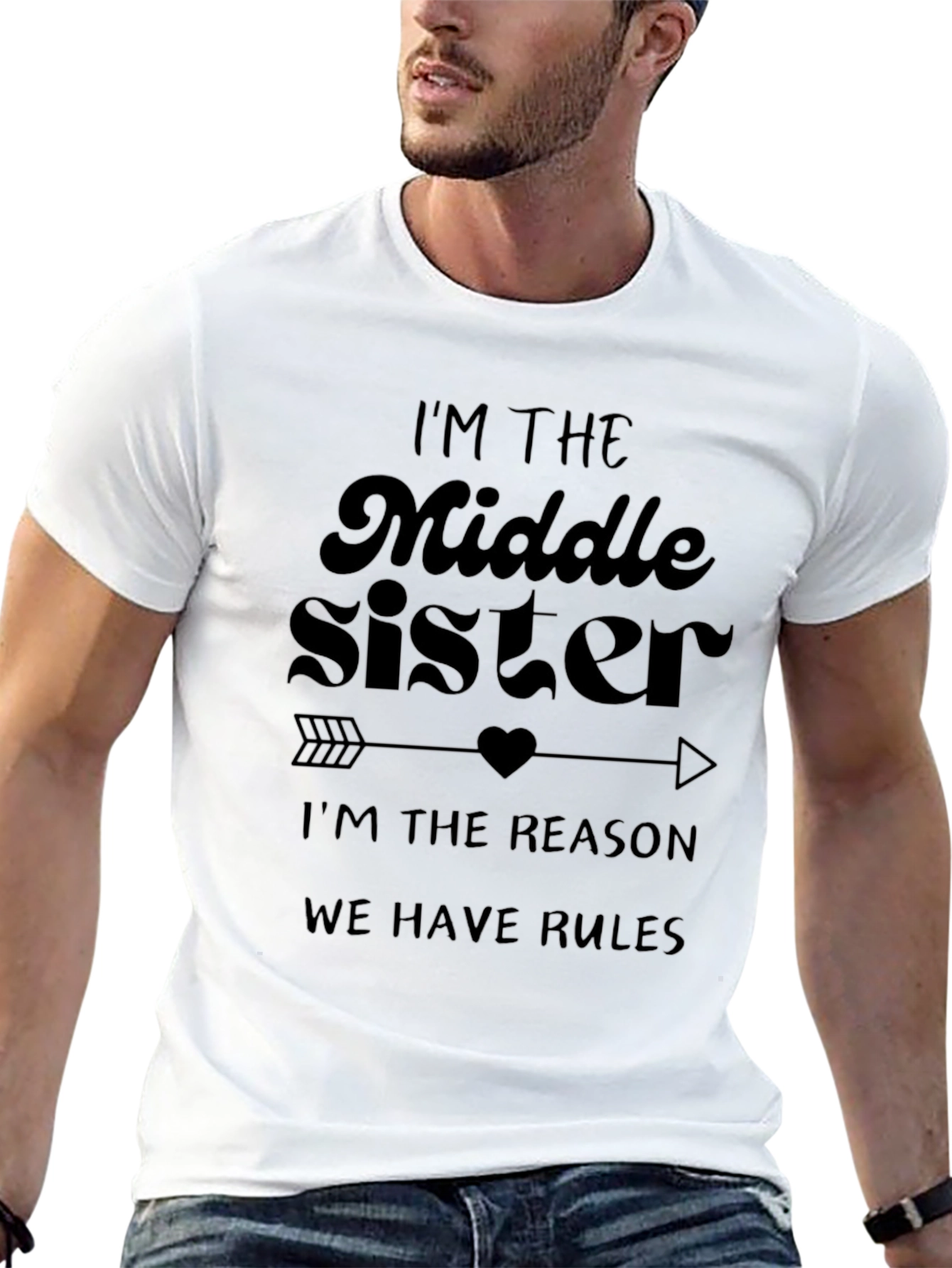 Middle Sister Rules Black T-Shirt