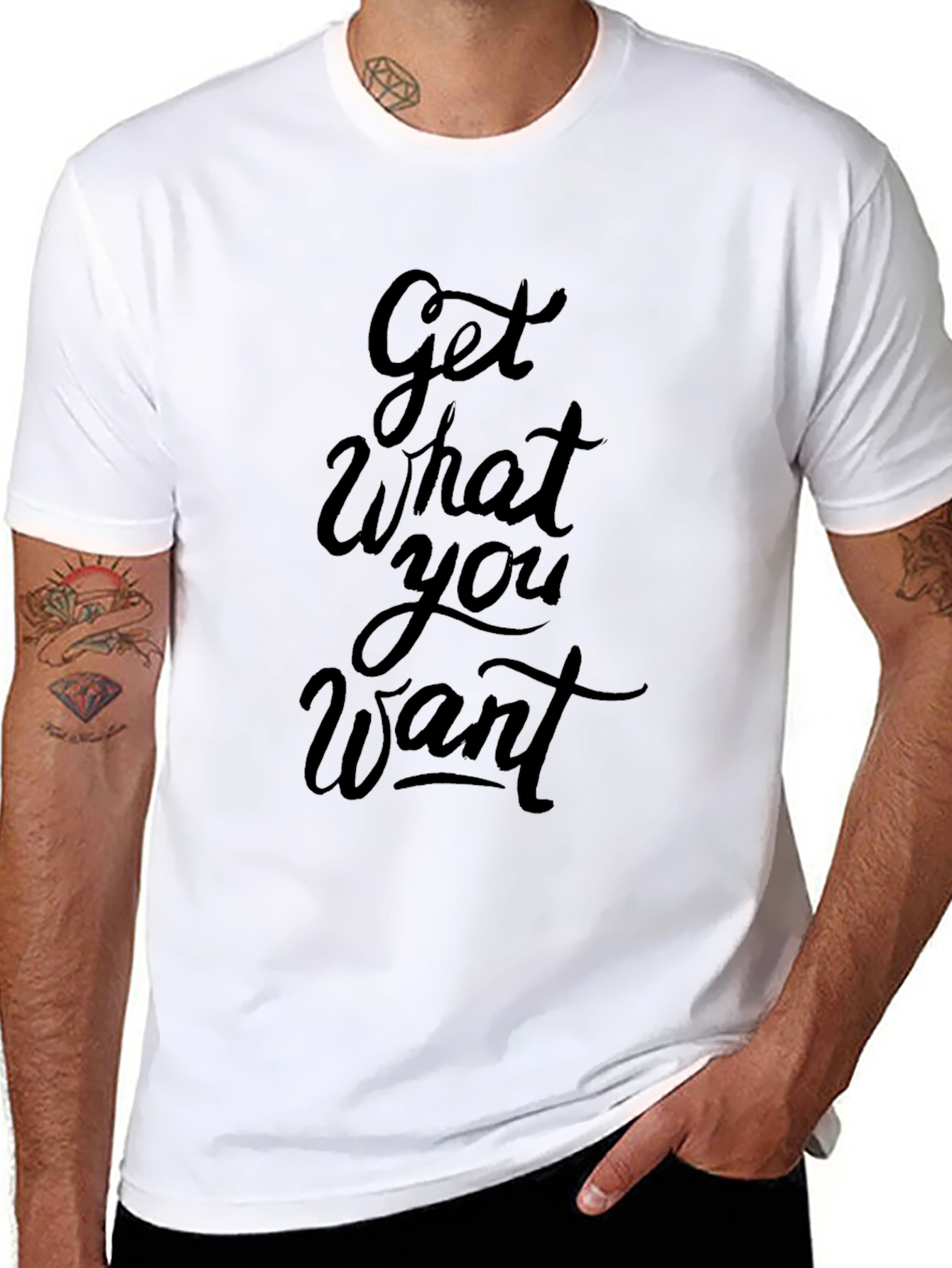 Get What You Want Black Graphic Tee