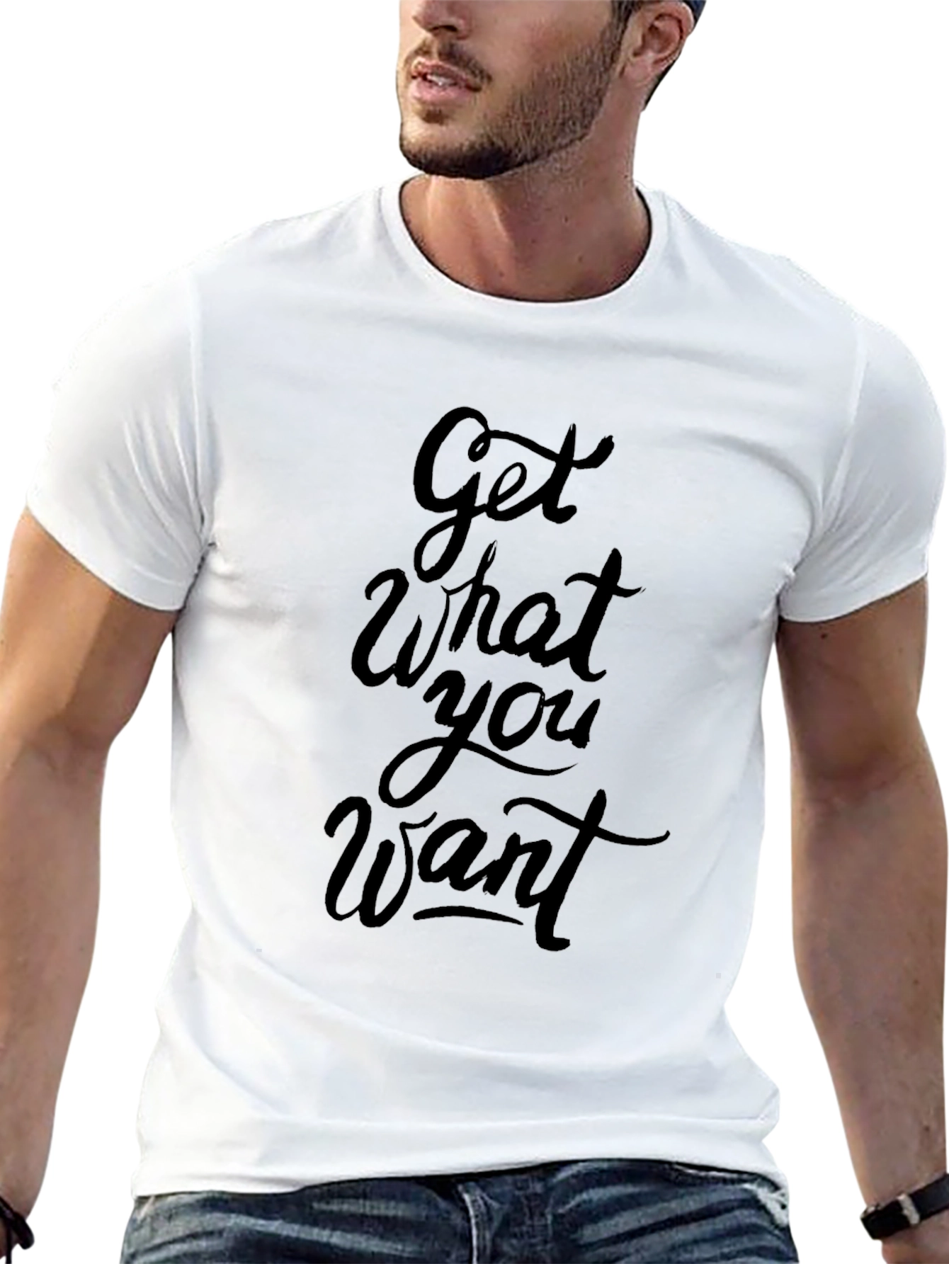 Get What You Want Black Graphic Tee
