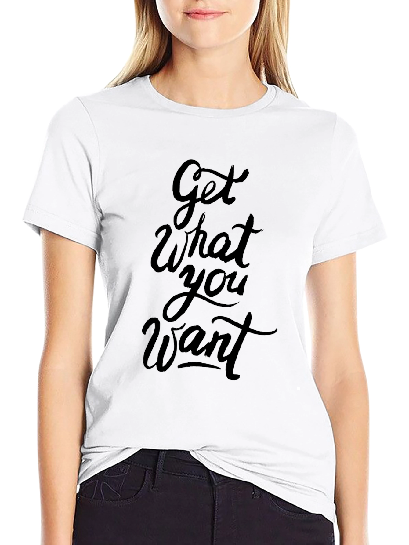 Get What You Want Black Graphic Tee