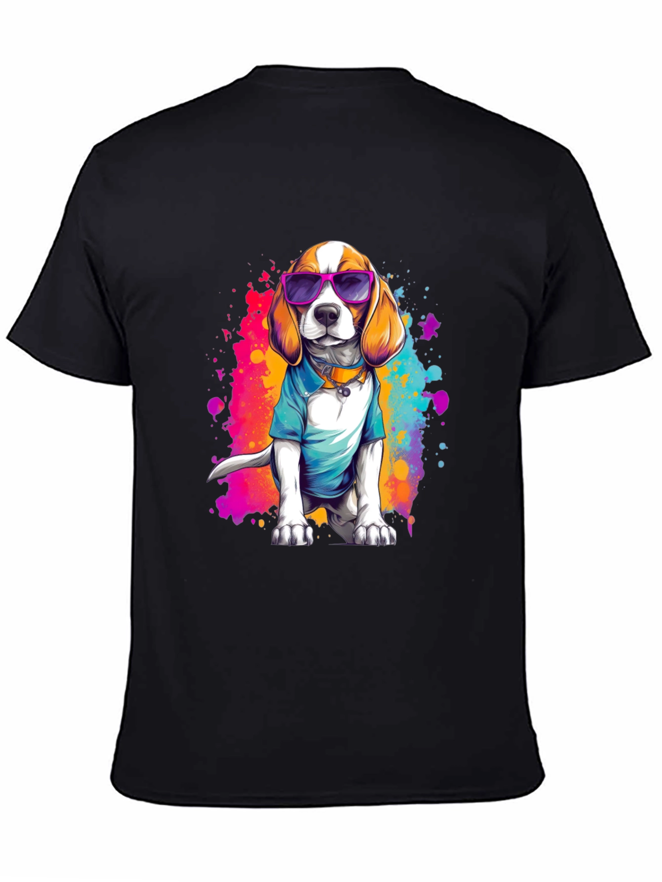 Cool Beagle Dog Graphic Black T-Shirt