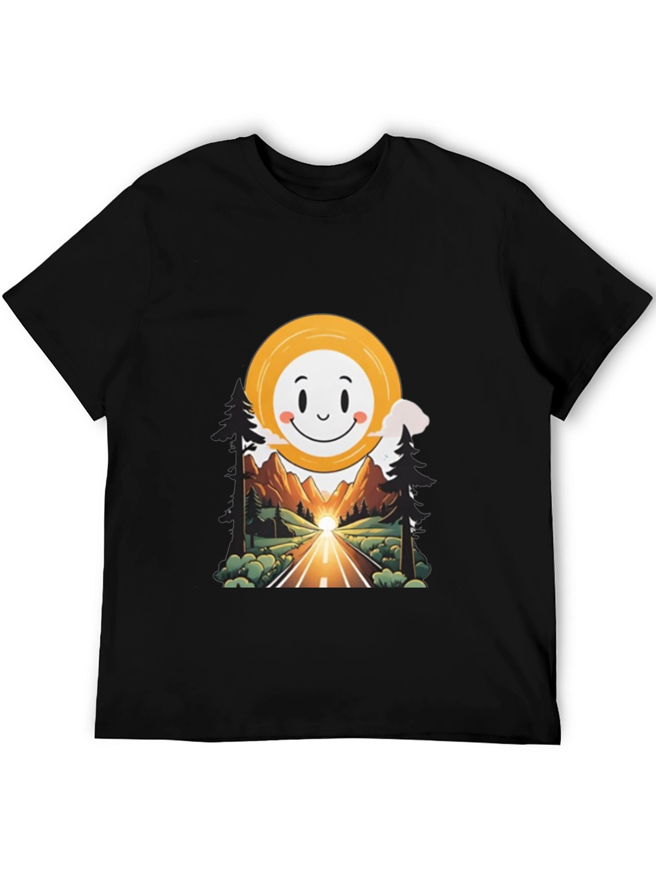 Smiley Face Road Trip Graphic T-Shirt