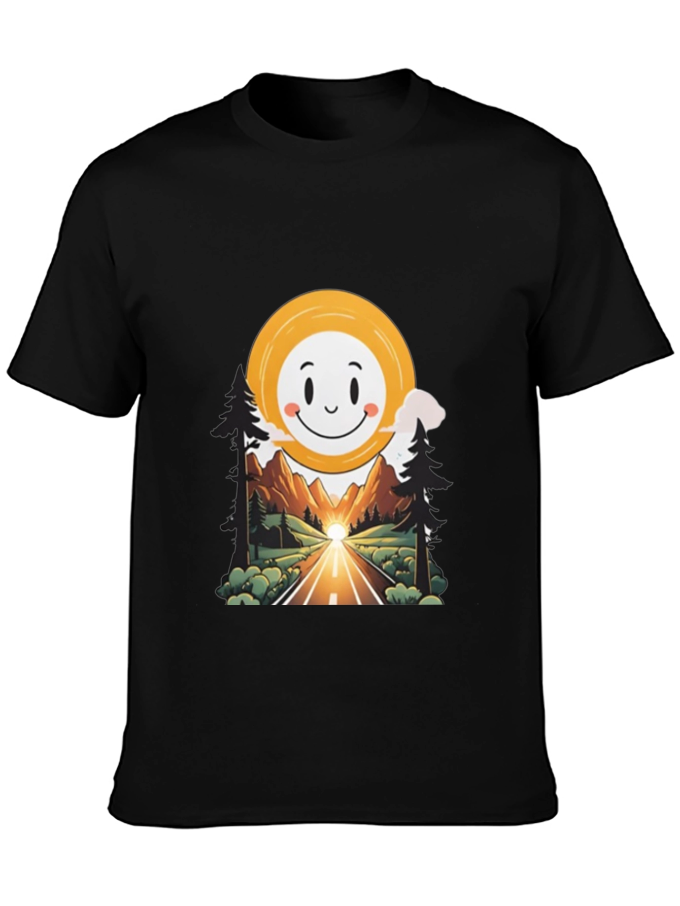 Smiley Face Road Trip Graphic T-Shirt