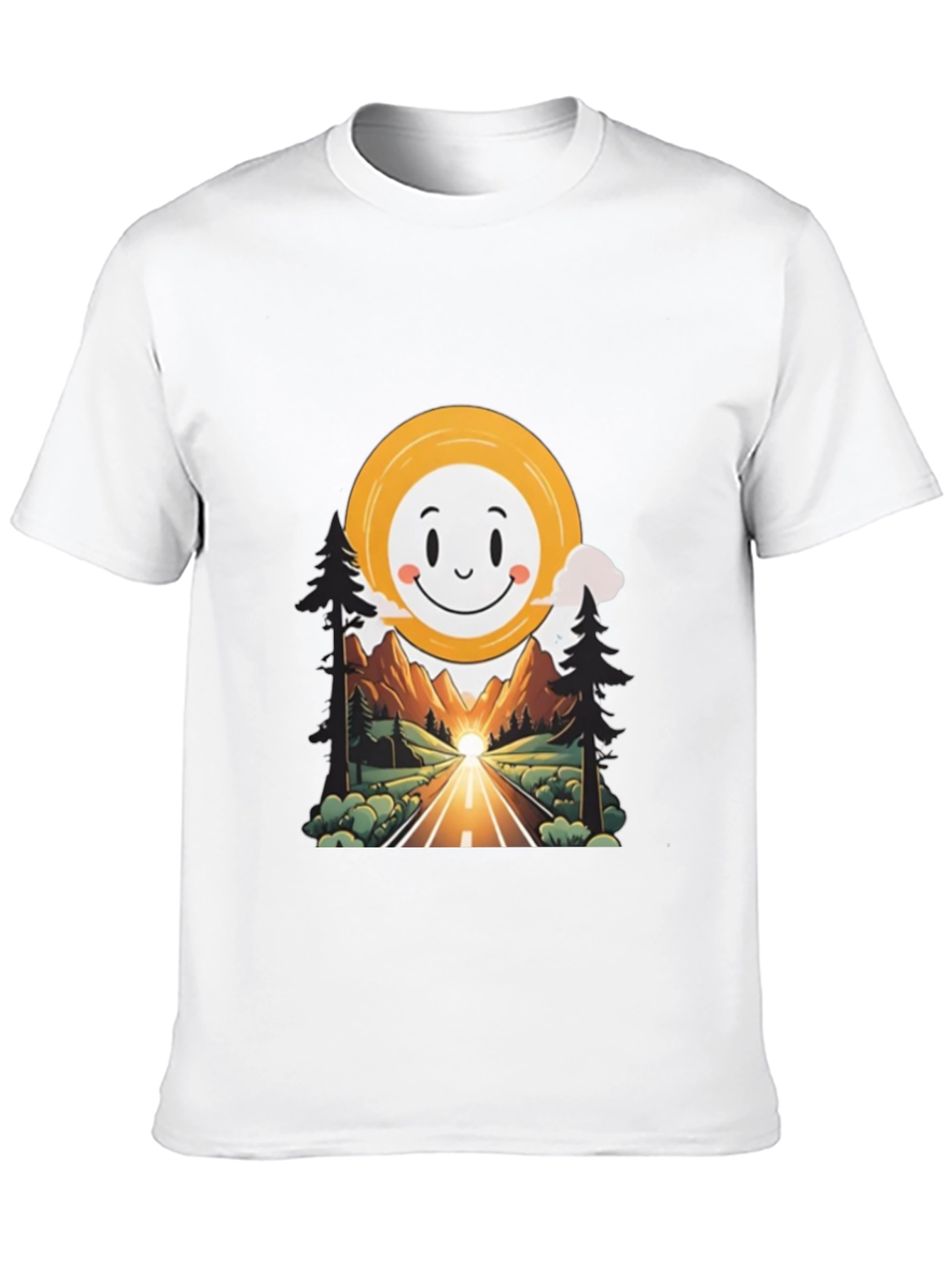 Smiley Face Road Trip Graphic T-Shirt