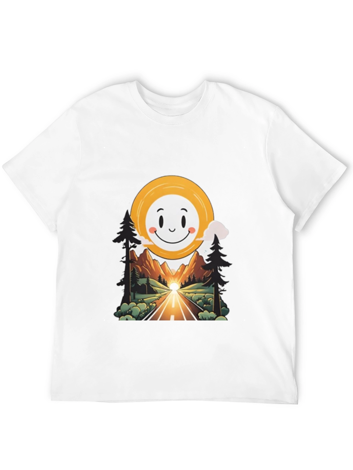 Smiley Face Road Trip Graphic T-Shirt