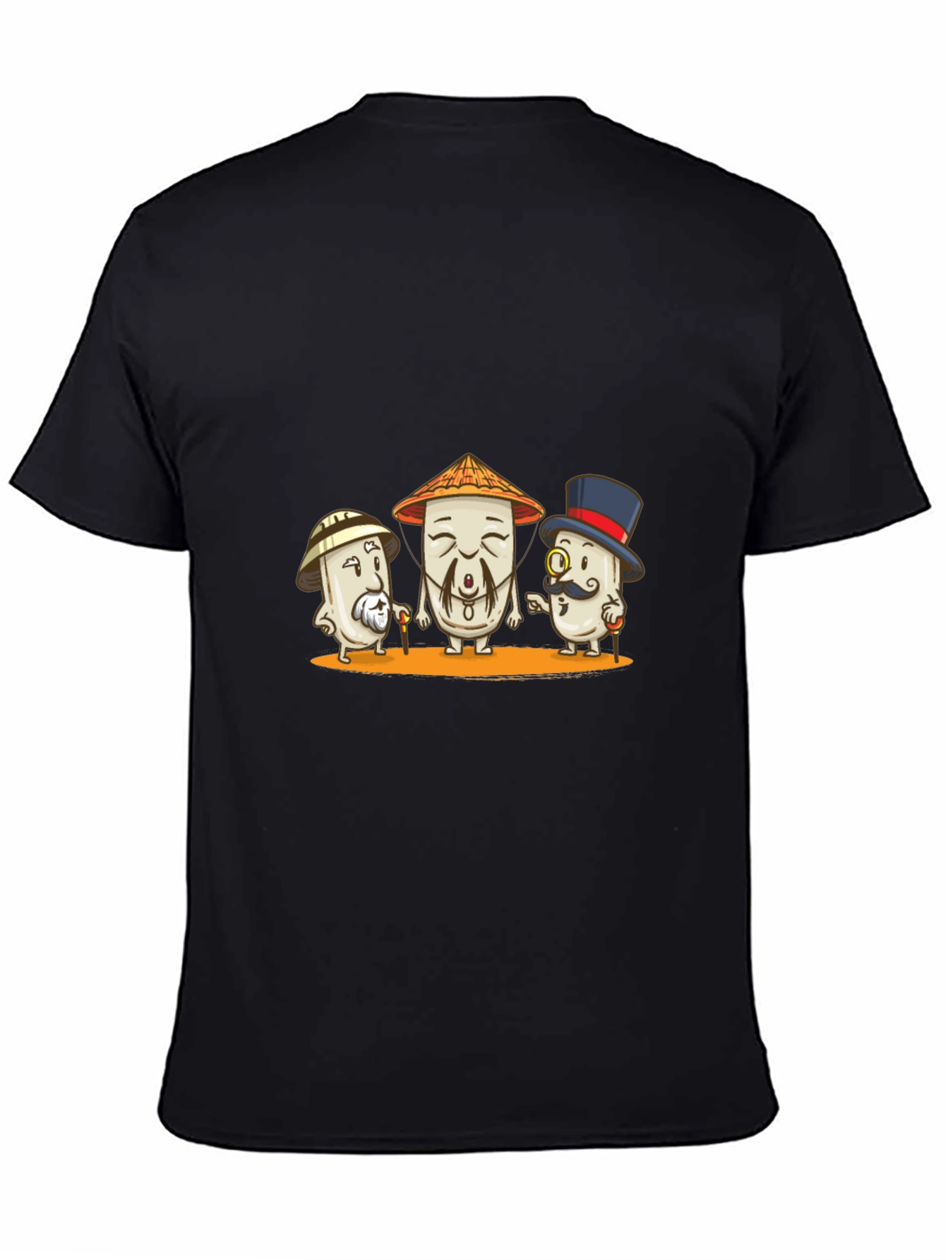 Stylish Black T-Shirt with Humorous Cartoon Design