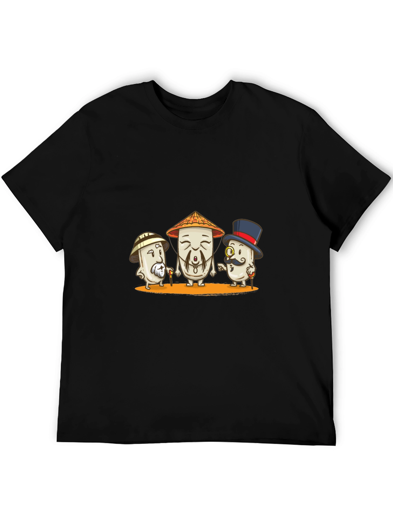 Stylish Black T-Shirt with Humorous Cartoon Design