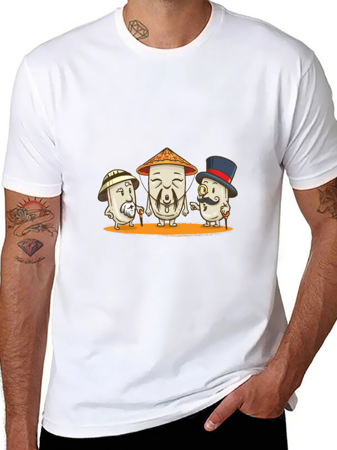 Stylish Black T-Shirt with Humorous Cartoon Design