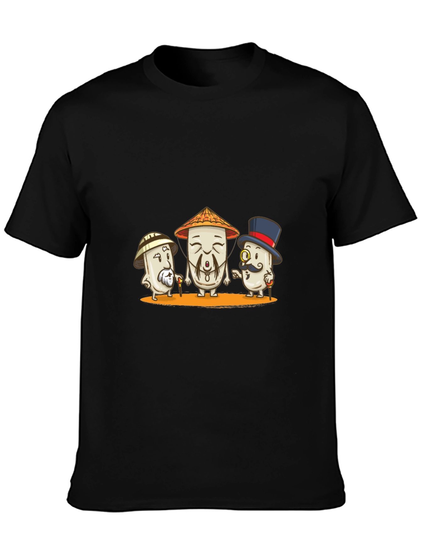 Stylish Black T-Shirt with Humorous Cartoon Design