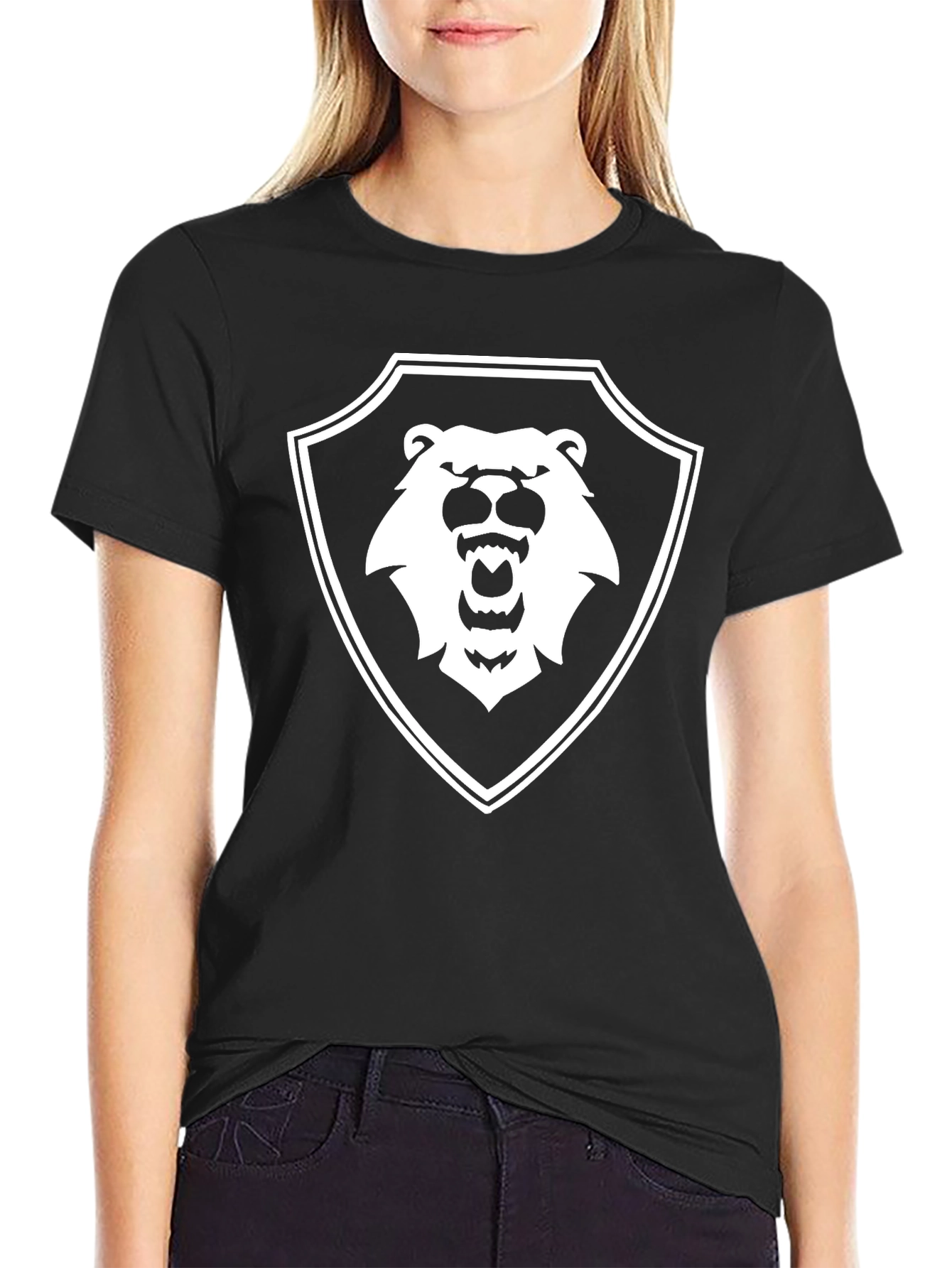 Bear Shield Graphic T-Shirt - Black