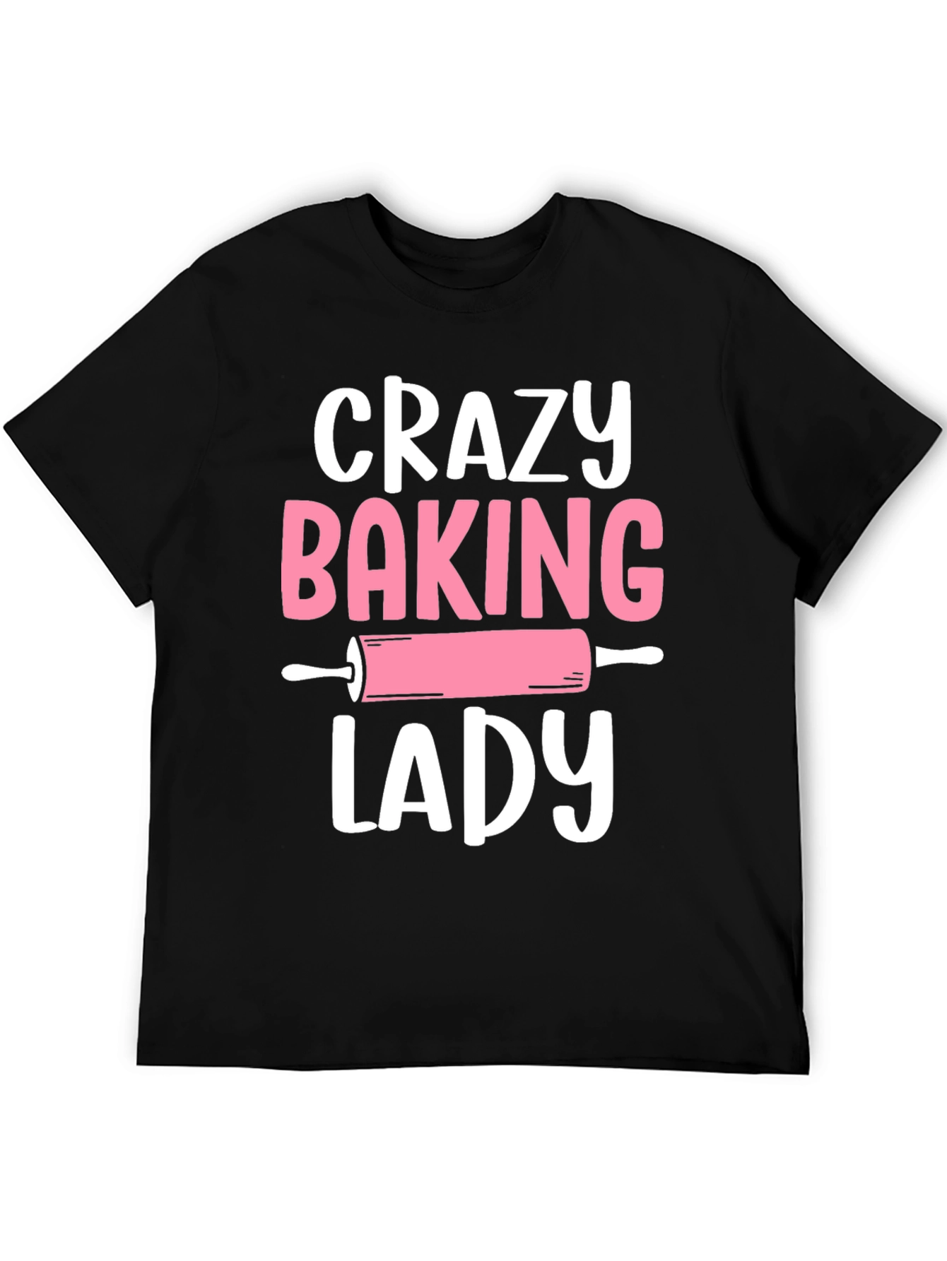Crazy Baking Lady Graphic Tee - Black